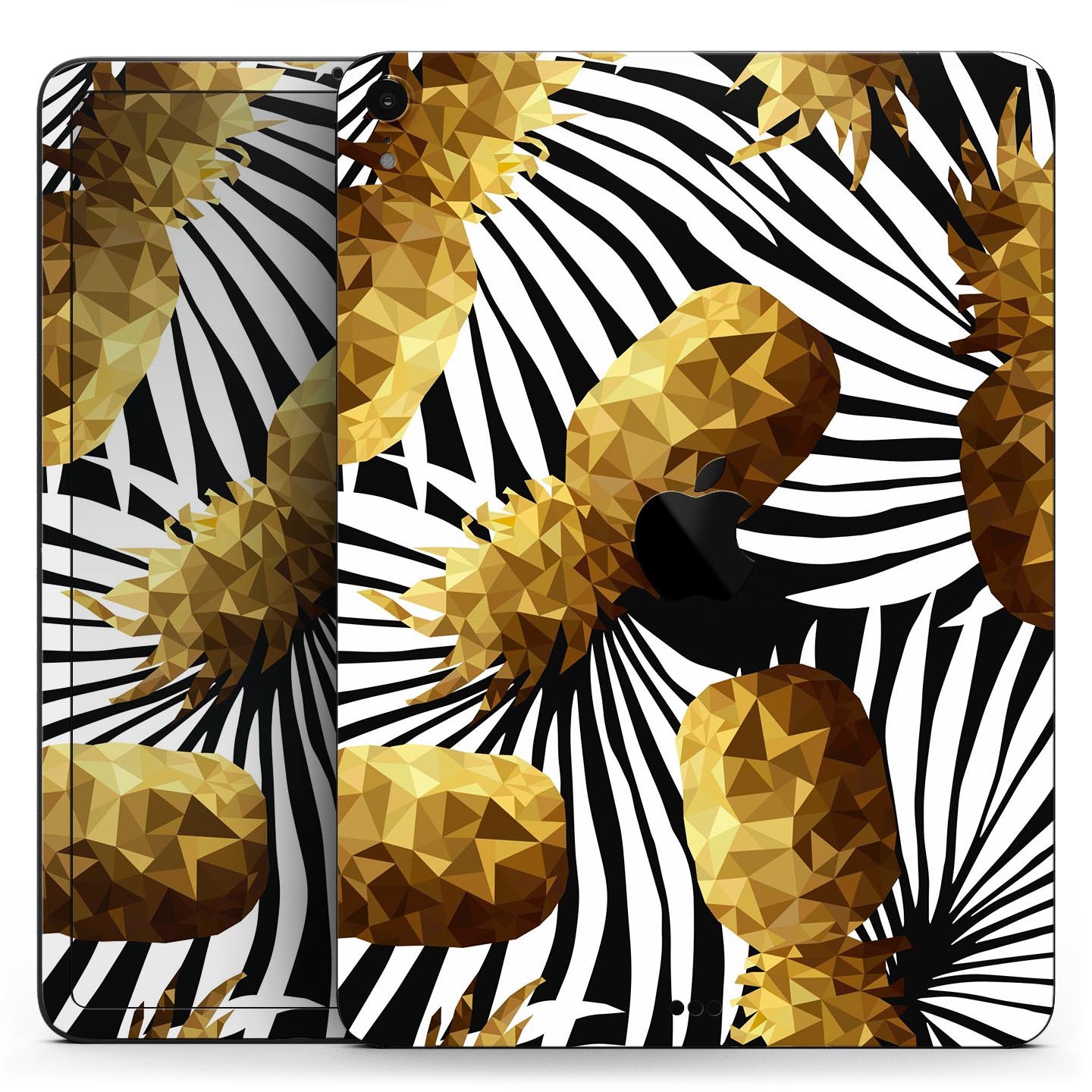 Gold Pineapple Express skin decal for Apple iPad Pro, showcasing vibrant design and premium 3M material.