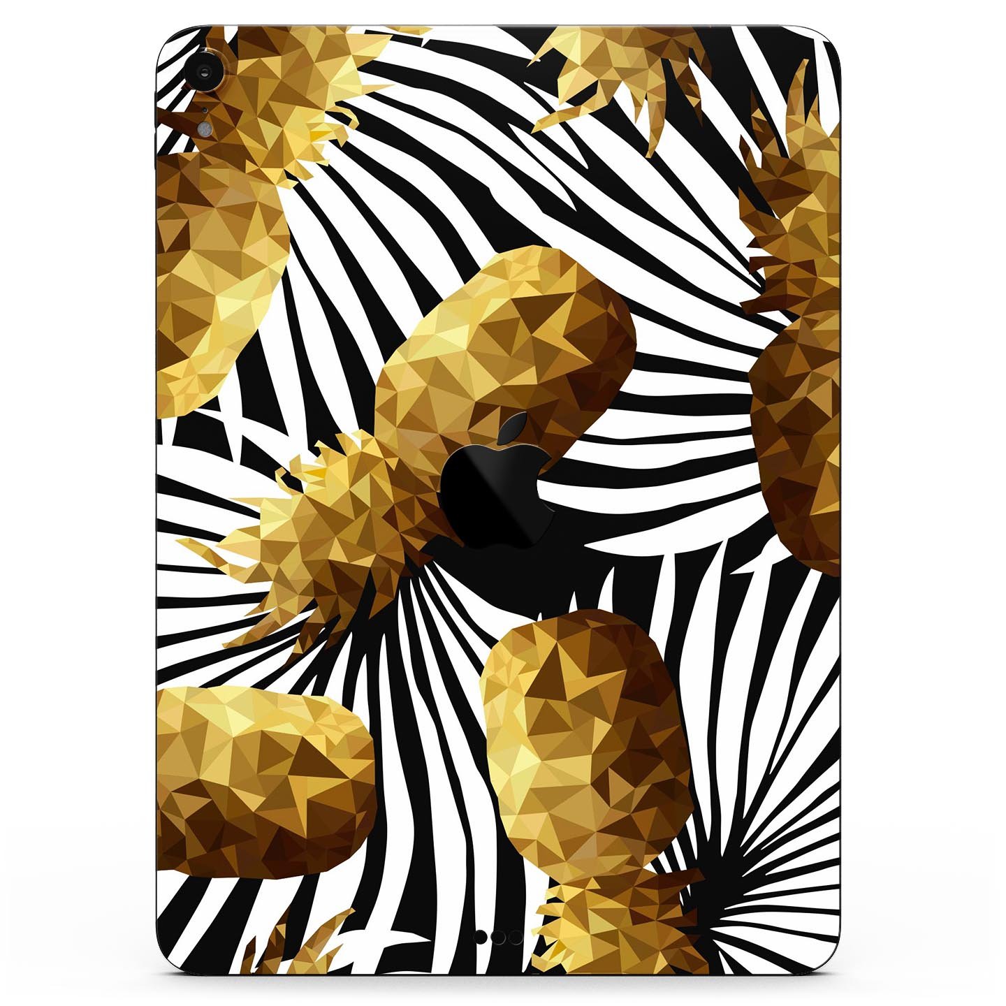 Gold Pineapple Express skin decal for Apple iPad Pro, showcasing vibrant design and premium 3M material.