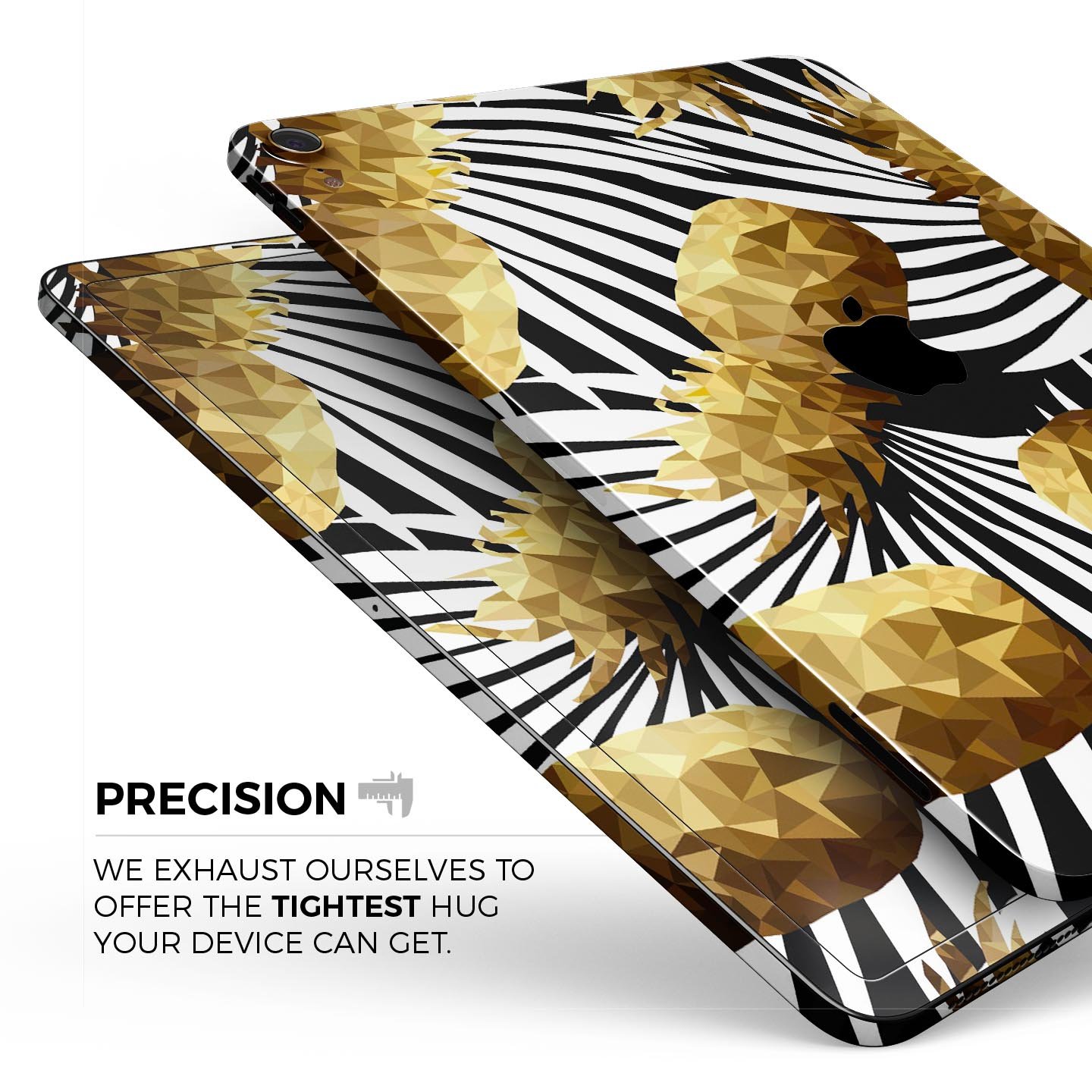 Gold Pineapple Express skin decal for Apple iPad Pro, showcasing vibrant design and premium 3M material.