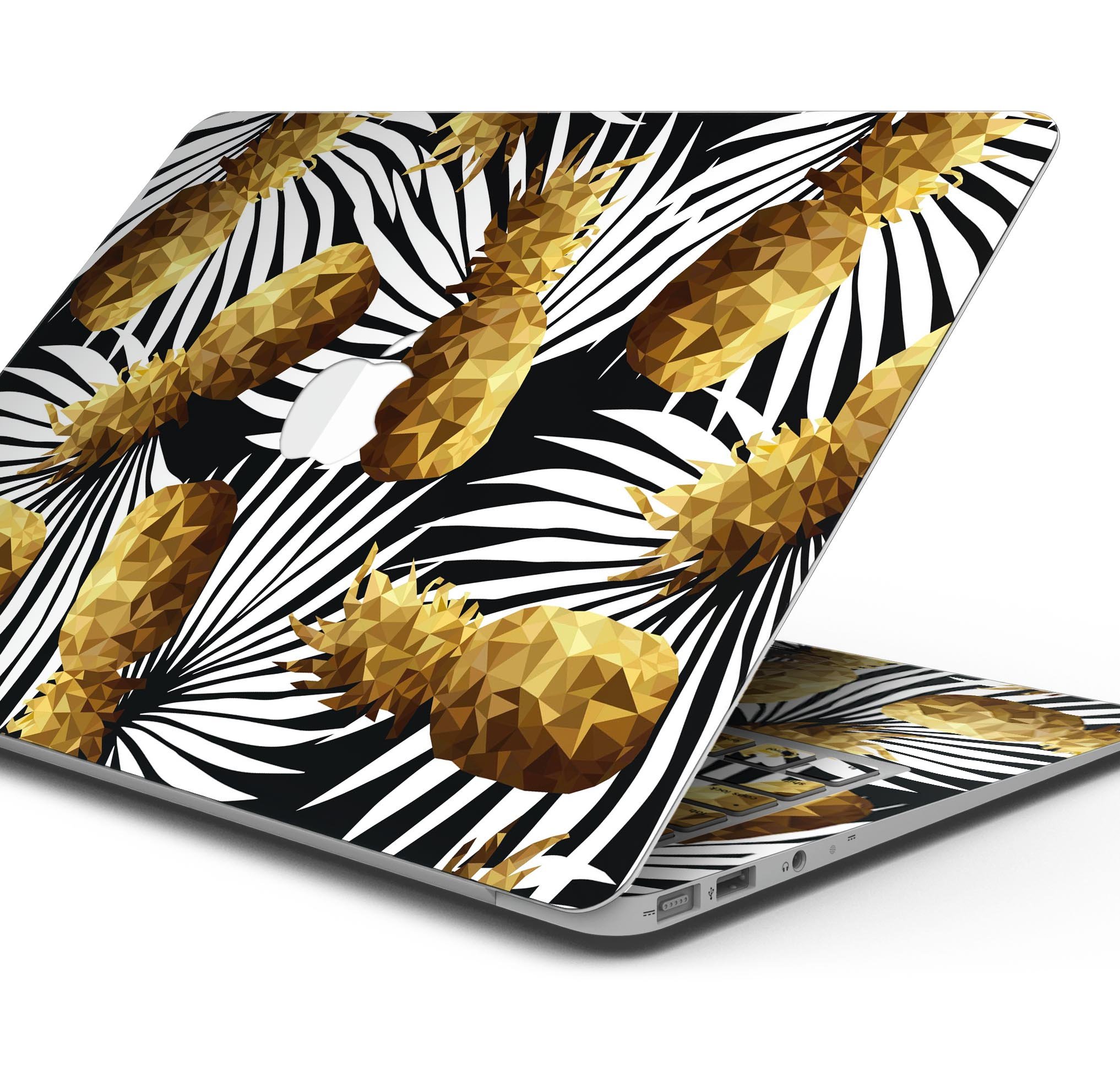 Gold Pineapple Express skin decal wrap kit for Apple MacBook, showcasing vibrant design and premium vinyl material.