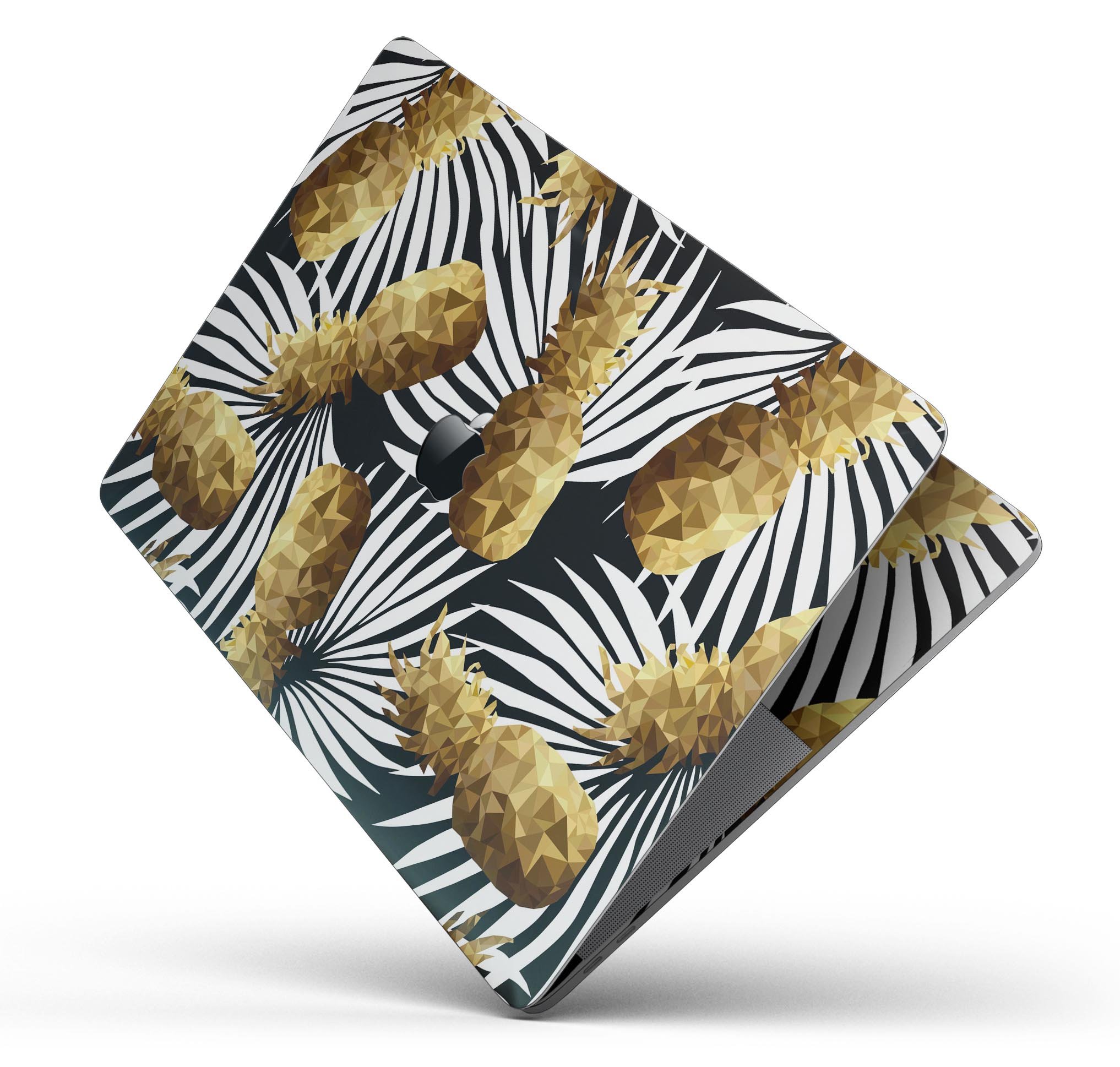 Gold Pineapple Express skin decal wrap kit for Apple MacBook, showcasing vibrant design and premium vinyl material.