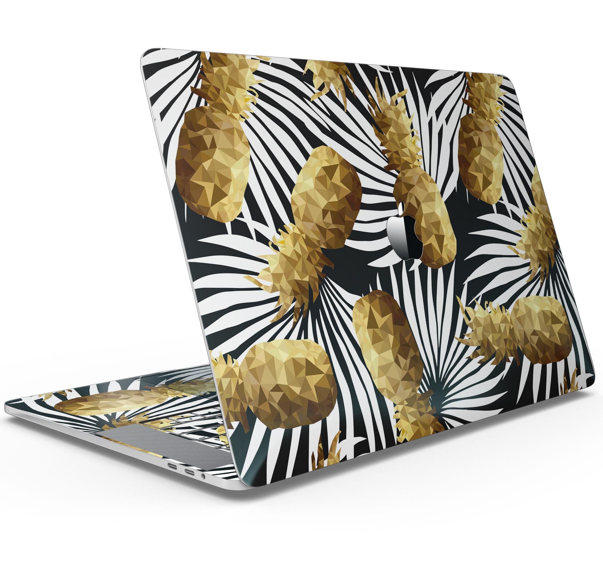 Gold Pineapple Express skin decal wrap kit for Apple MacBook, showcasing vibrant design and premium vinyl material.