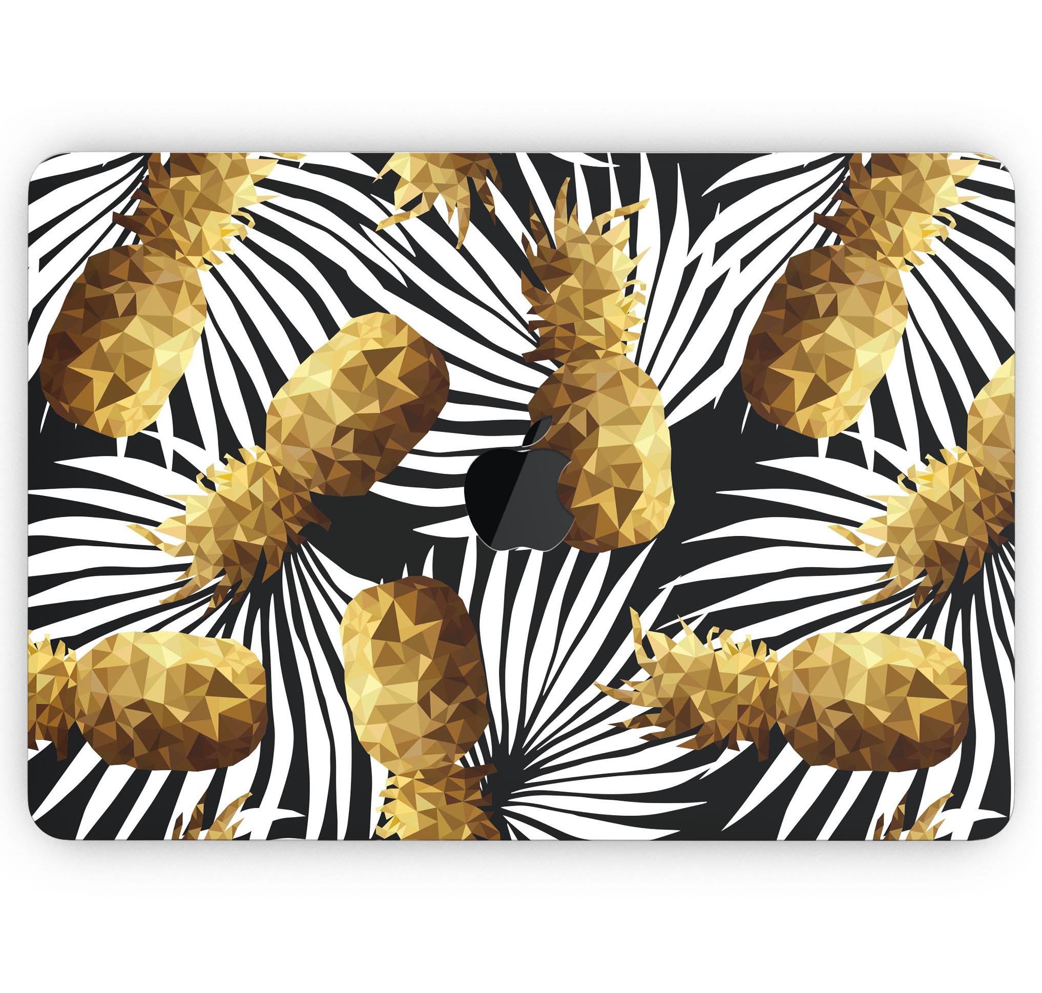 Gold Pineapple Express skin decal wrap kit for Apple MacBook, showcasing vibrant design and premium vinyl material.