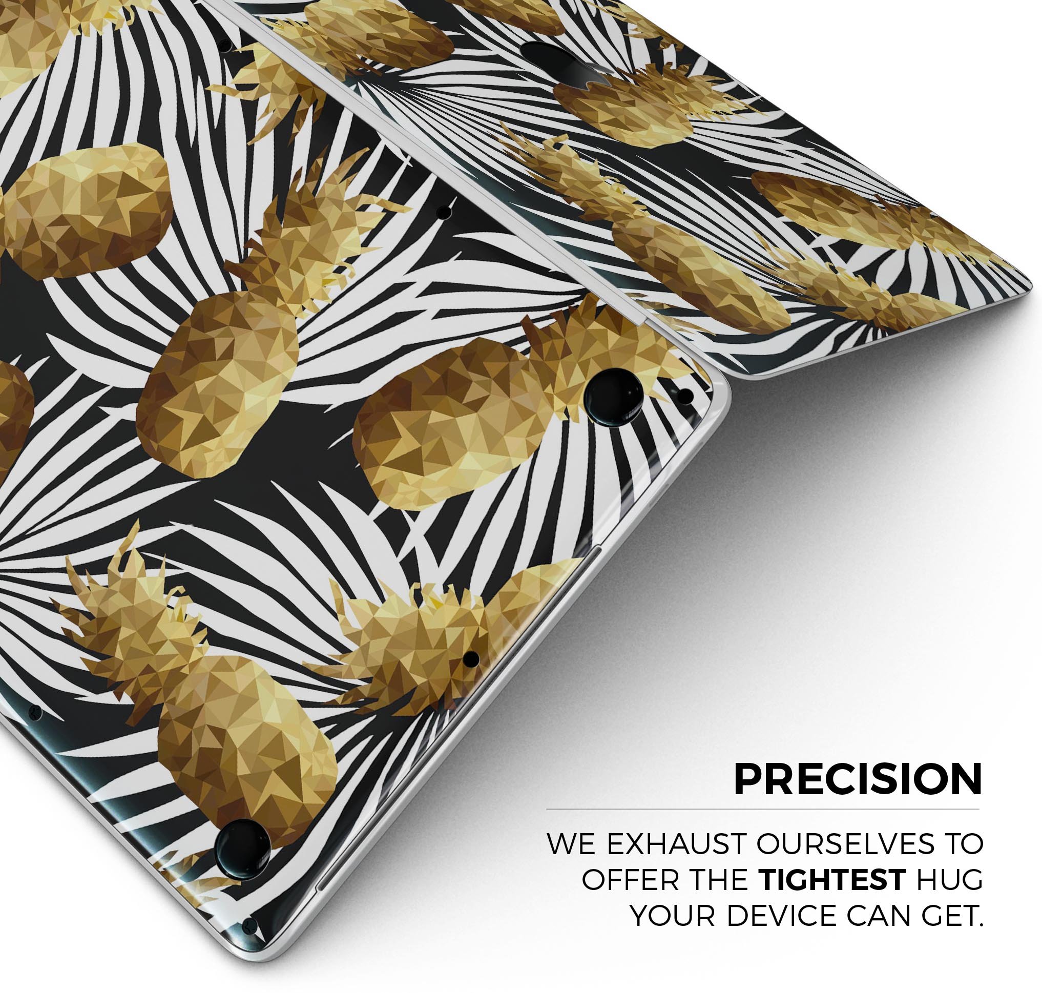 Gold Pineapple Express skin decal wrap kit for Apple MacBook, showcasing vibrant design and premium vinyl material.