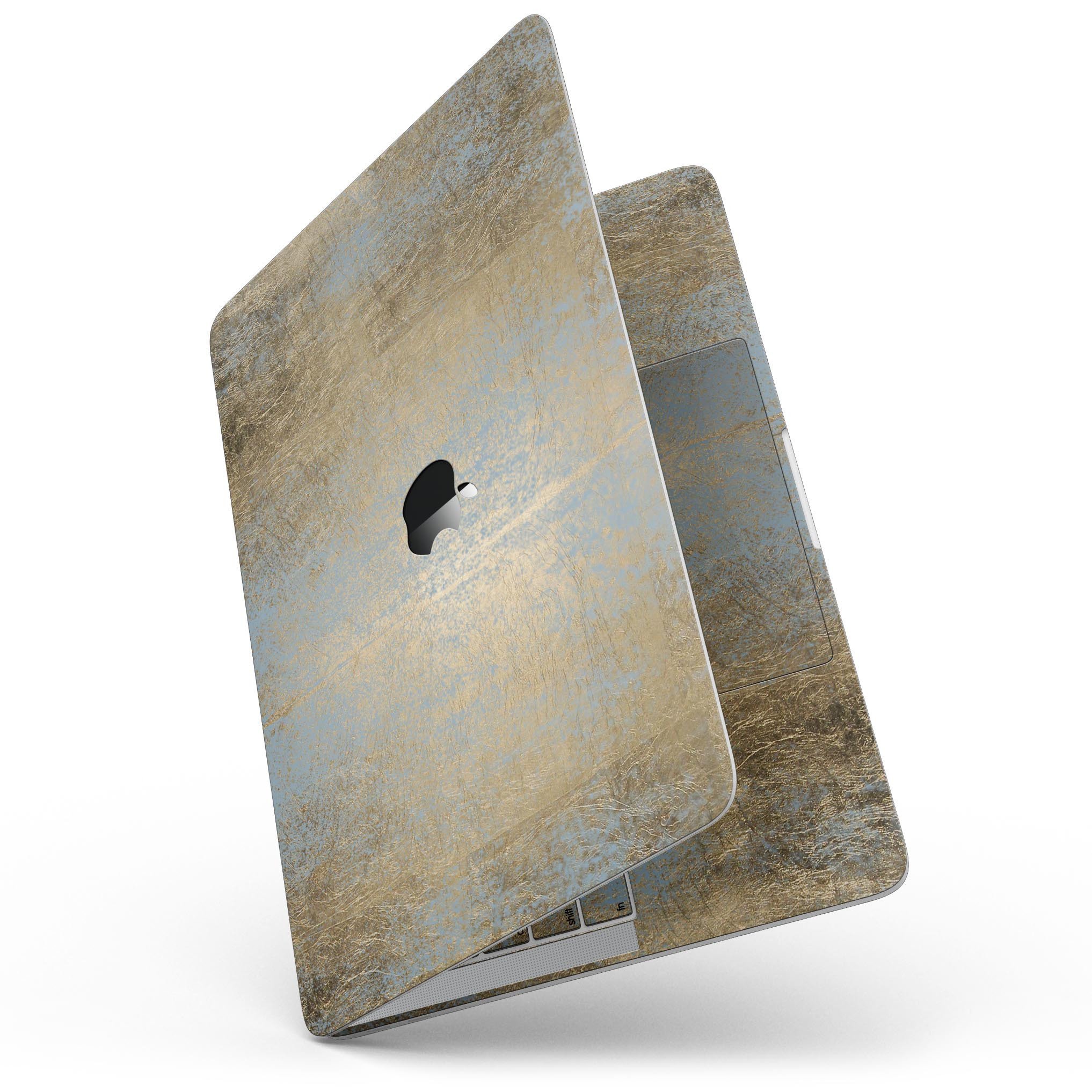 Gold Scratched Foil skin for 13" MacBook Pro without Touch Bar, showcasing a stylish design that protects the device.