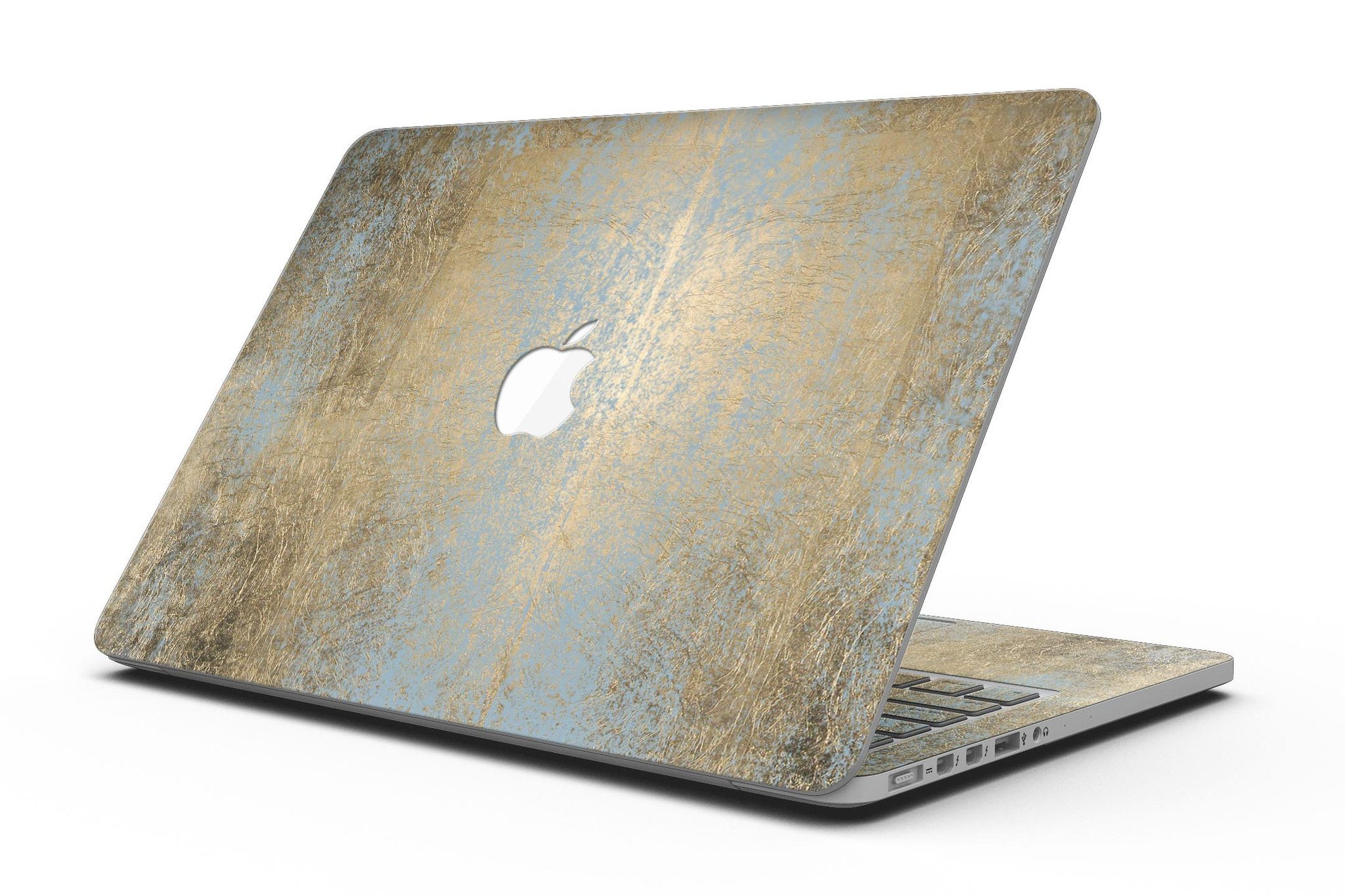 Gold Scratched Foil skin for MacBook Pro with Retina Display, showcasing a stylish design that protects the device.