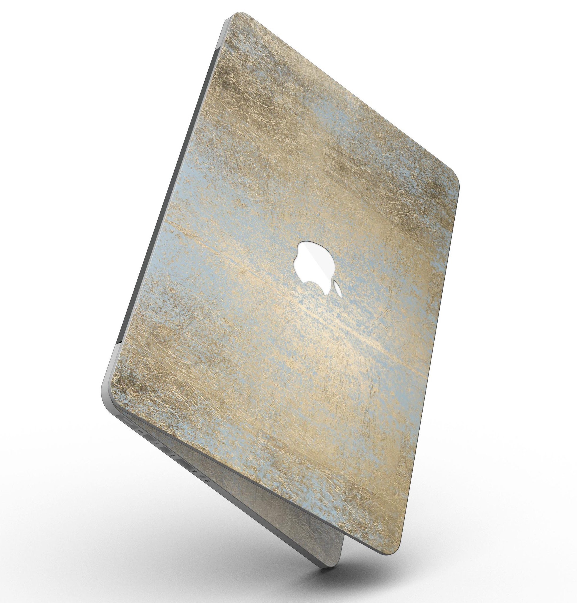 Gold Scratched Foil skin for MacBook Pro with Retina Display, showcasing a stylish design that protects the device.