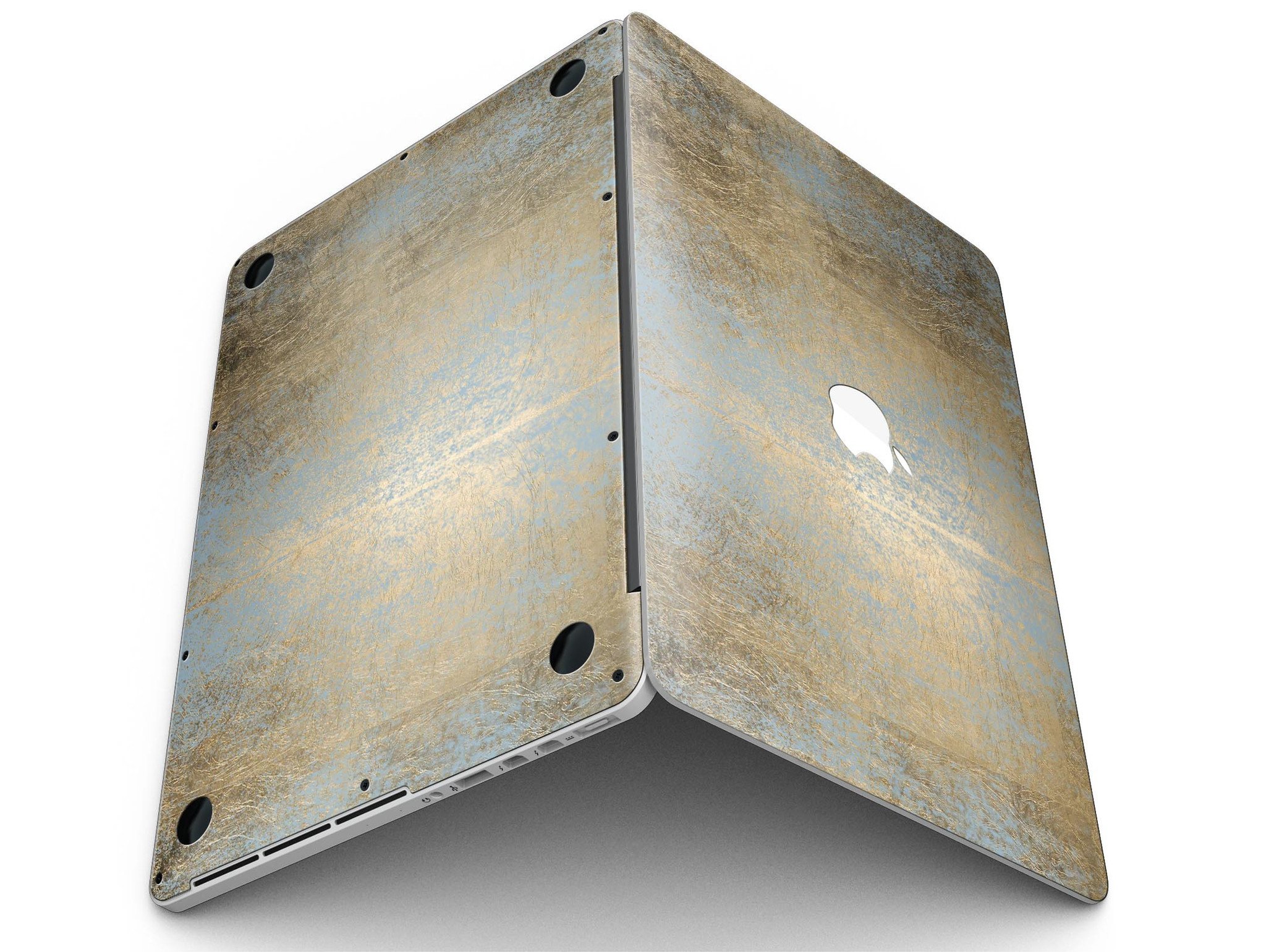 Gold Scratched Foil skin for MacBook Pro with Retina Display, showcasing a stylish design that protects the device.