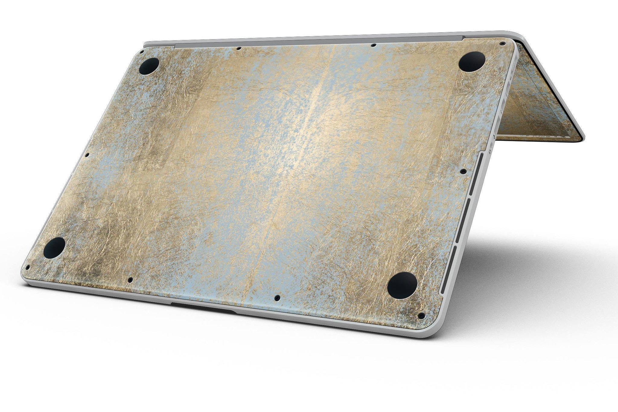 Gold Scratched Foil skin for MacBook Pro with Retina Display, showcasing a stylish design that protects the device.