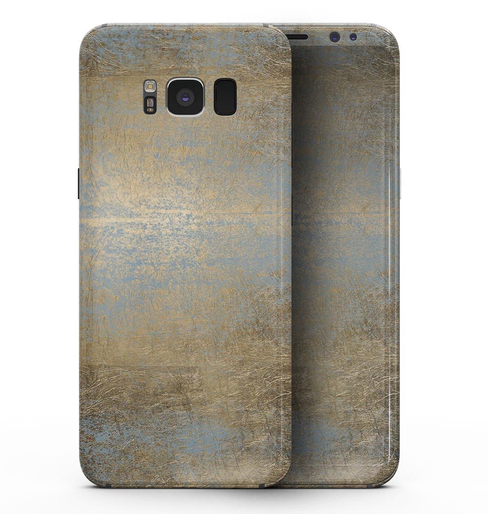 Gold Scratched Foil skin kit for Samsung Galaxy S8, showcasing its unique design and premium quality material.