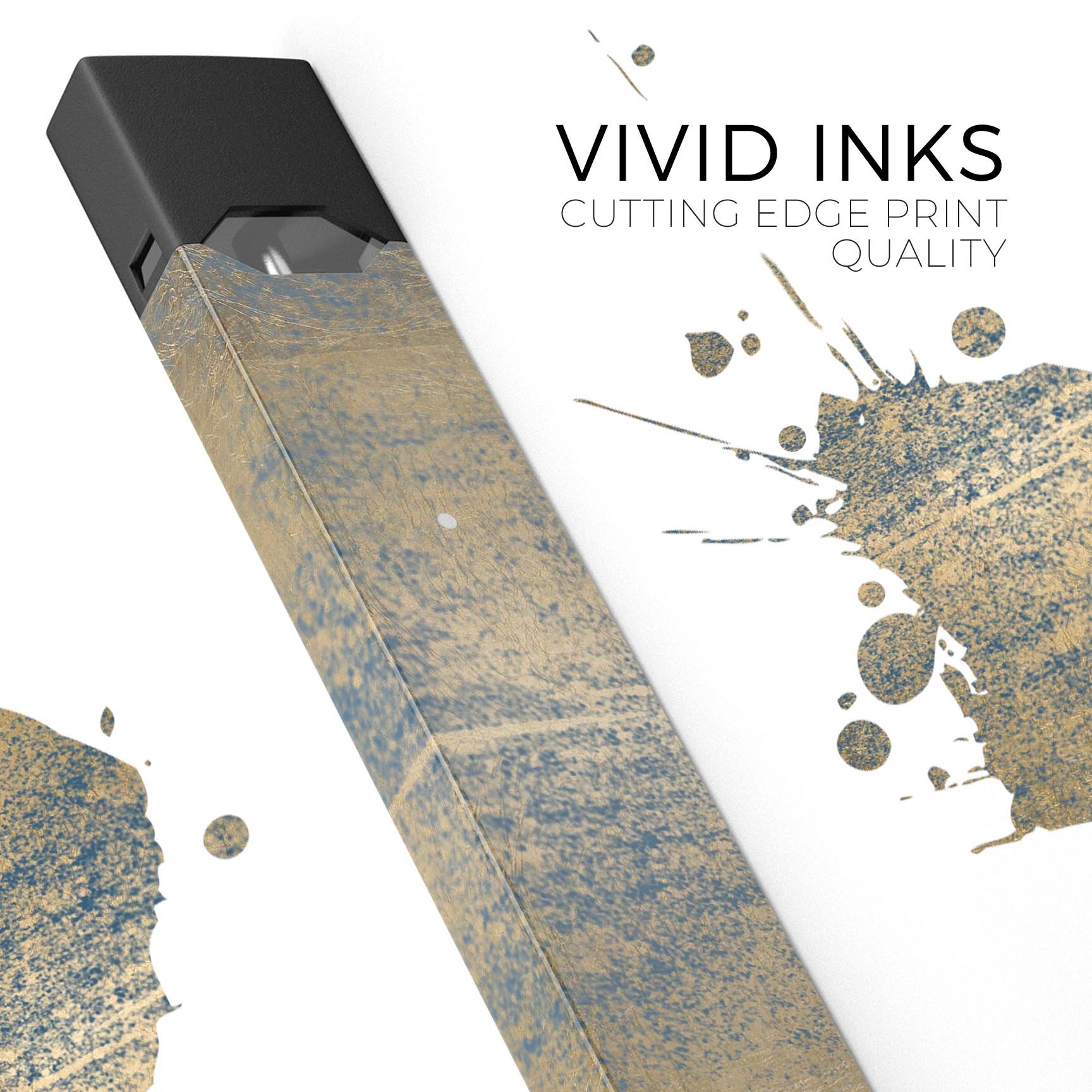 Gold Scratched Foil v3 skin-wrap sticker designed for JUUL vaping device, showcasing a stylish and protective design.