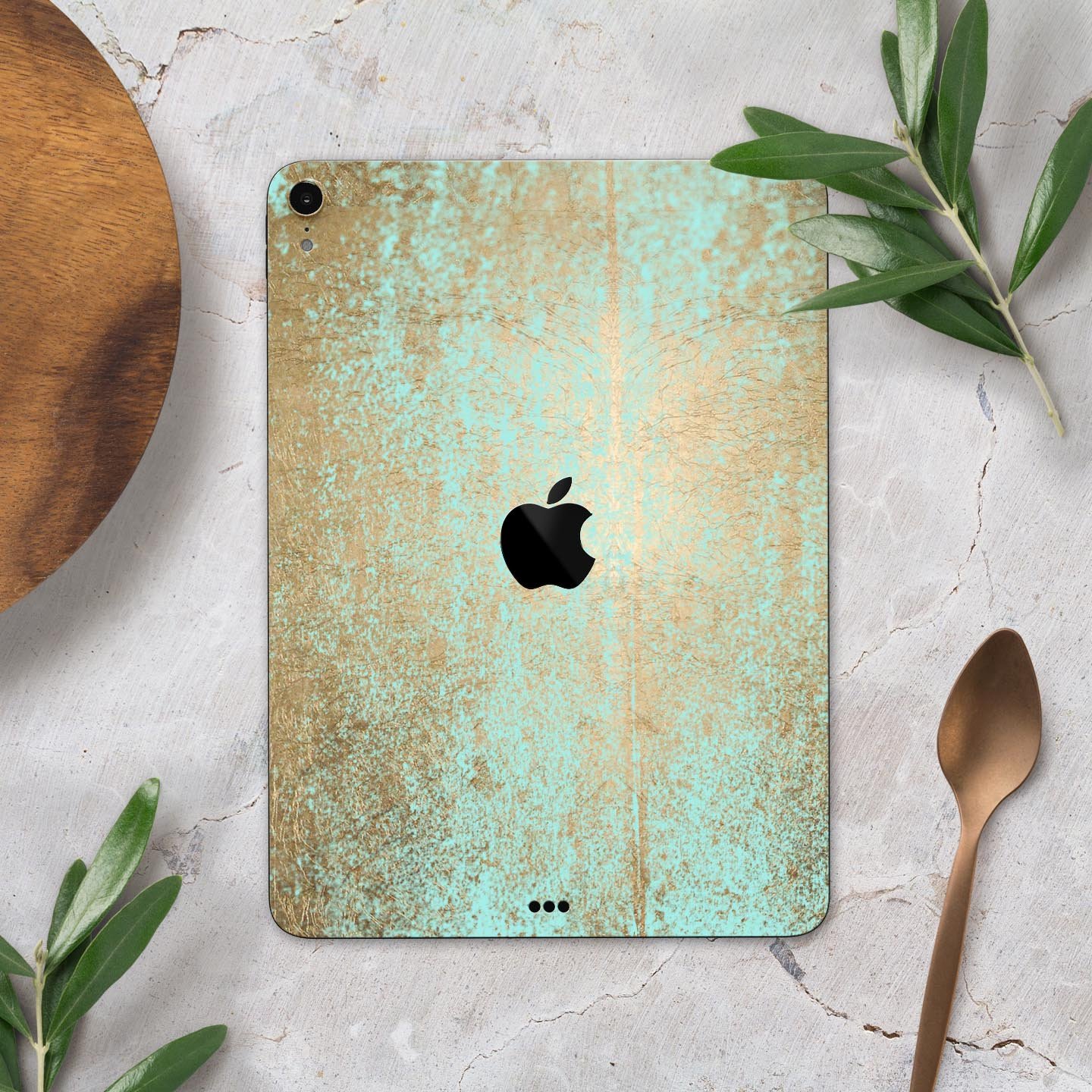 Gold Scratched Foil skin decal for Apple iPad Pro, showcasing a stylish design with premium 3M materials.