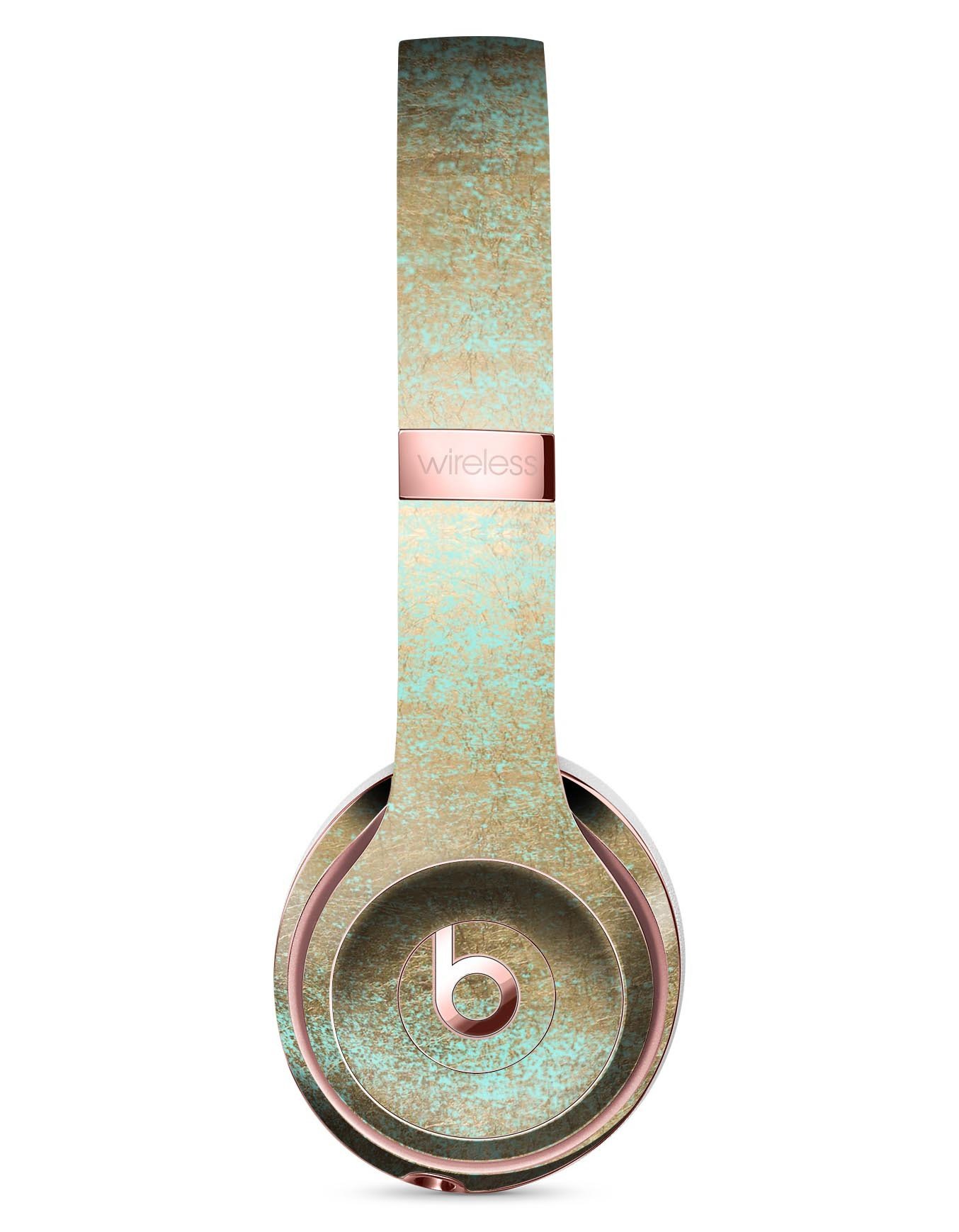 Gold Scratched Foil skin kit for Beats by Dre Solo 3 Wireless Headphones, showcasing a stylish design and precise fit.