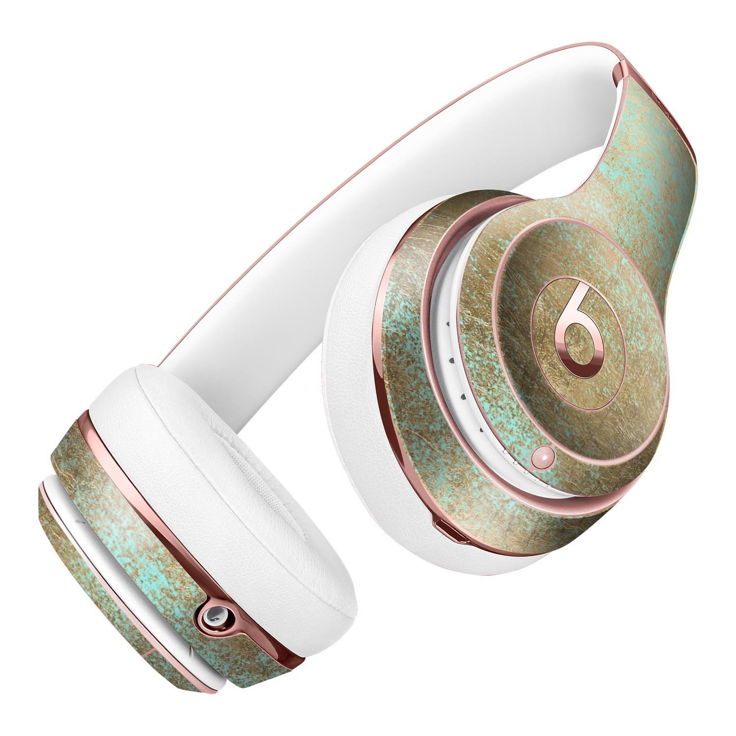 Gold Scratched Foil skin kit for Beats by Dre Solo 3 Wireless Headphones, showcasing a stylish design and precise fit.