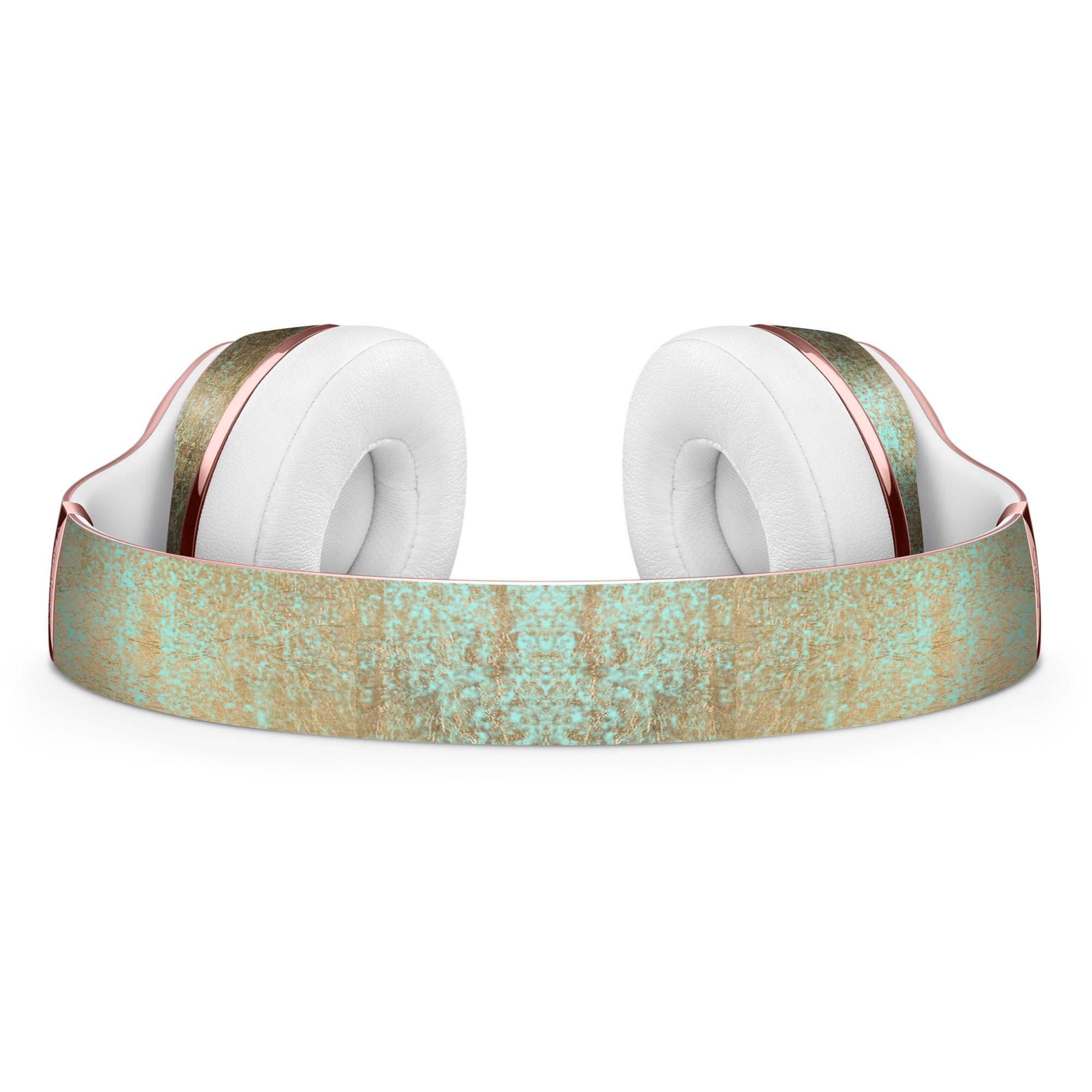 Gold Scratched Foil skin kit for Beats by Dre Solo 3 Wireless Headphones, showcasing a stylish design and precise fit.