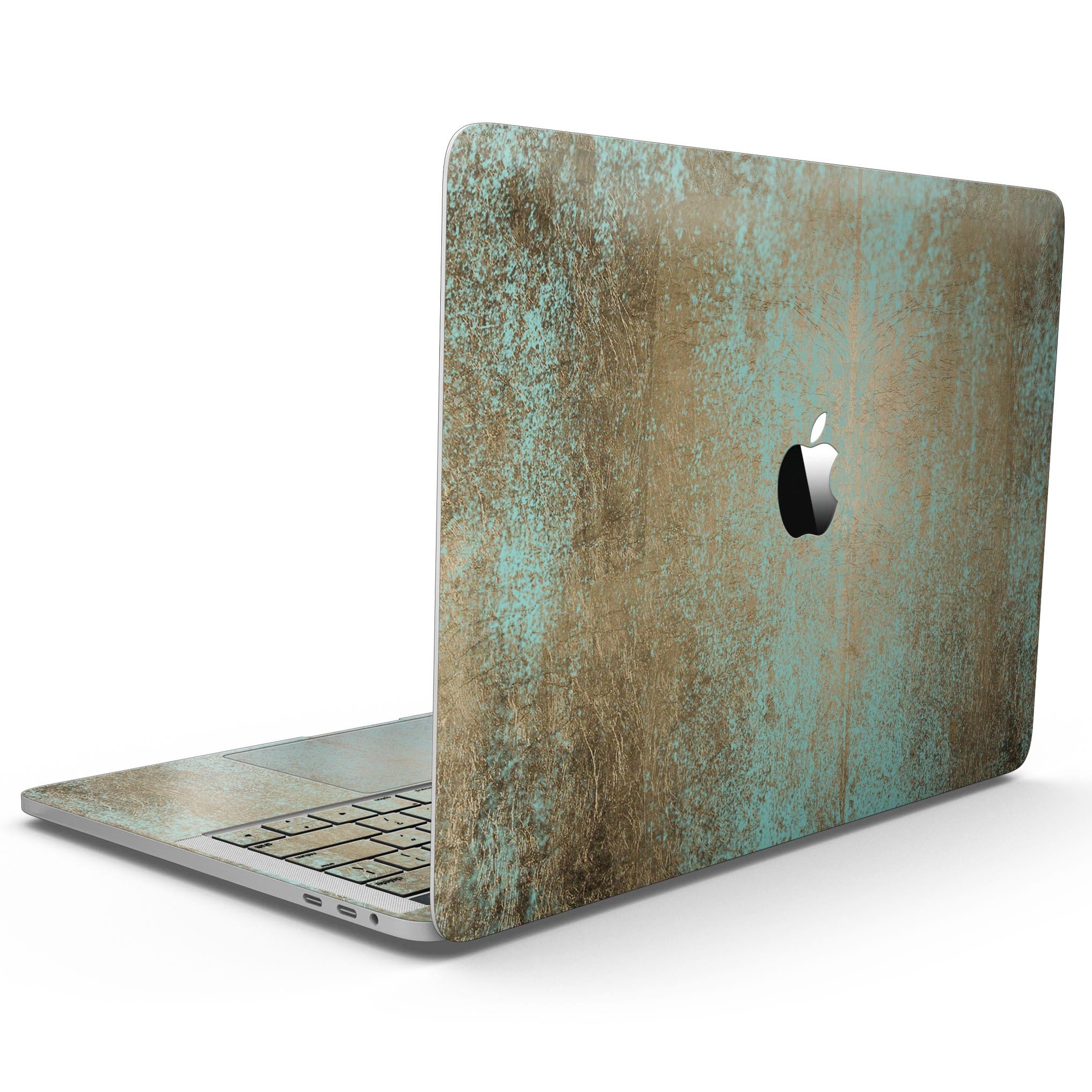 Gold Scratched Foil skin kit for MacBook Pro with Touch Bar, showcasing a stylish design and premium vinyl material.