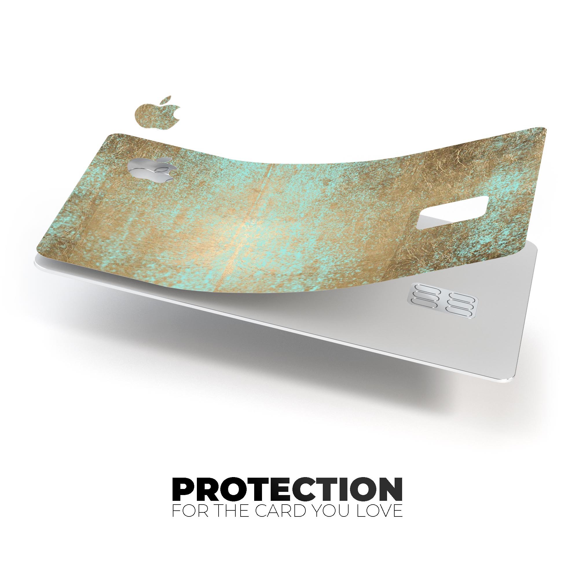 Gold Scratched Foil decal skin for Apple Card, showcasing premium vinyl material and stylish design.