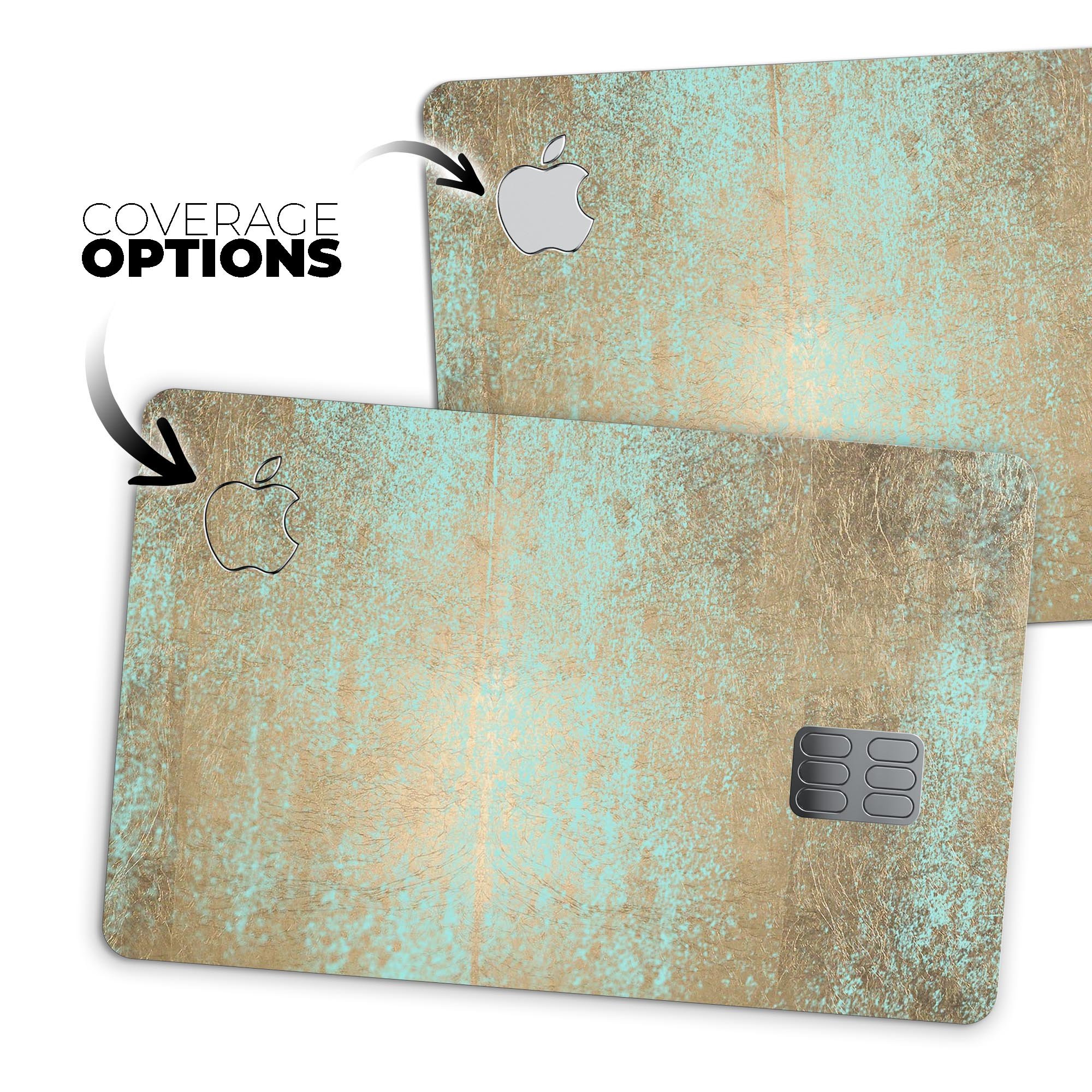 Gold Scratched Foil decal skin for Apple Card, showcasing premium vinyl material and stylish design.