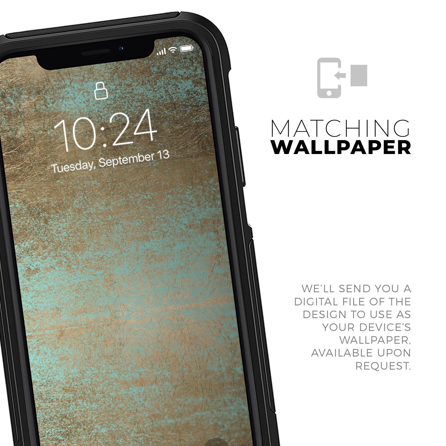 Gold Scratched Foil v4 Skin Kit for iPhone OtterBox Cases, showcasing a stylish scratched foil design on a sleek surface.