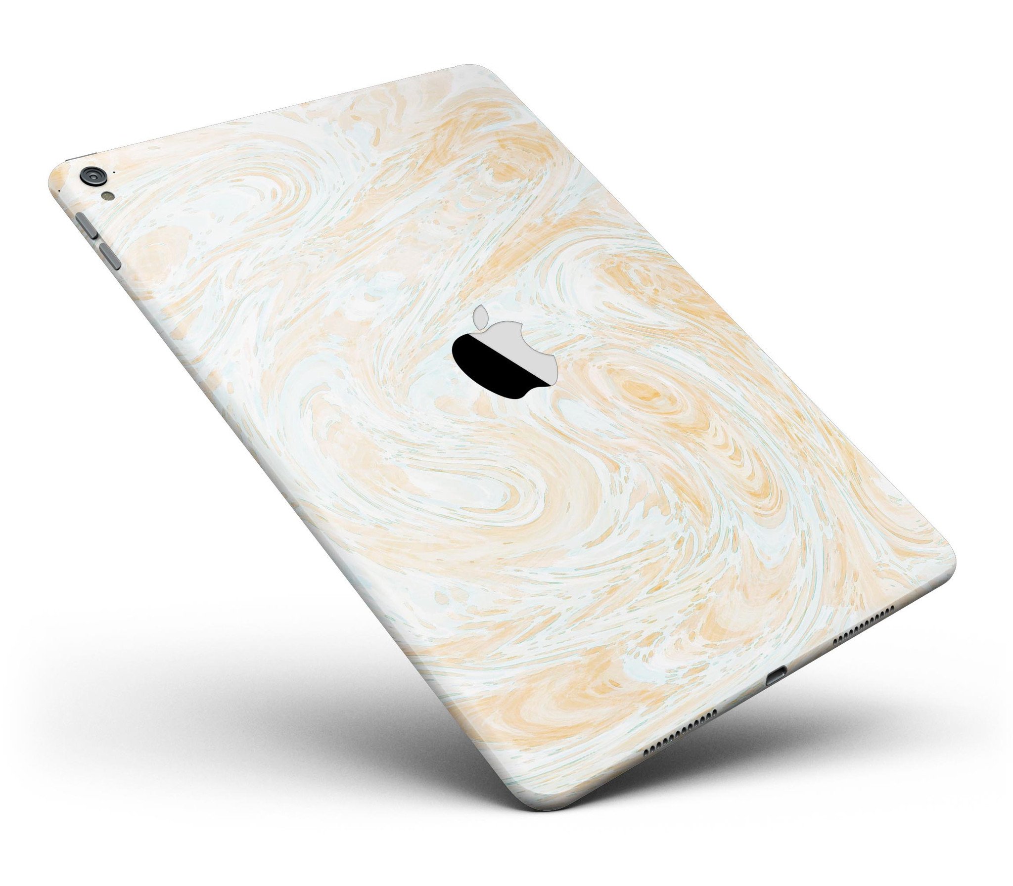 Gold Slate Marble Surface V18 Full Body Skin for iPad Pro, showcasing a stylish marble design with premium vinyl texture.