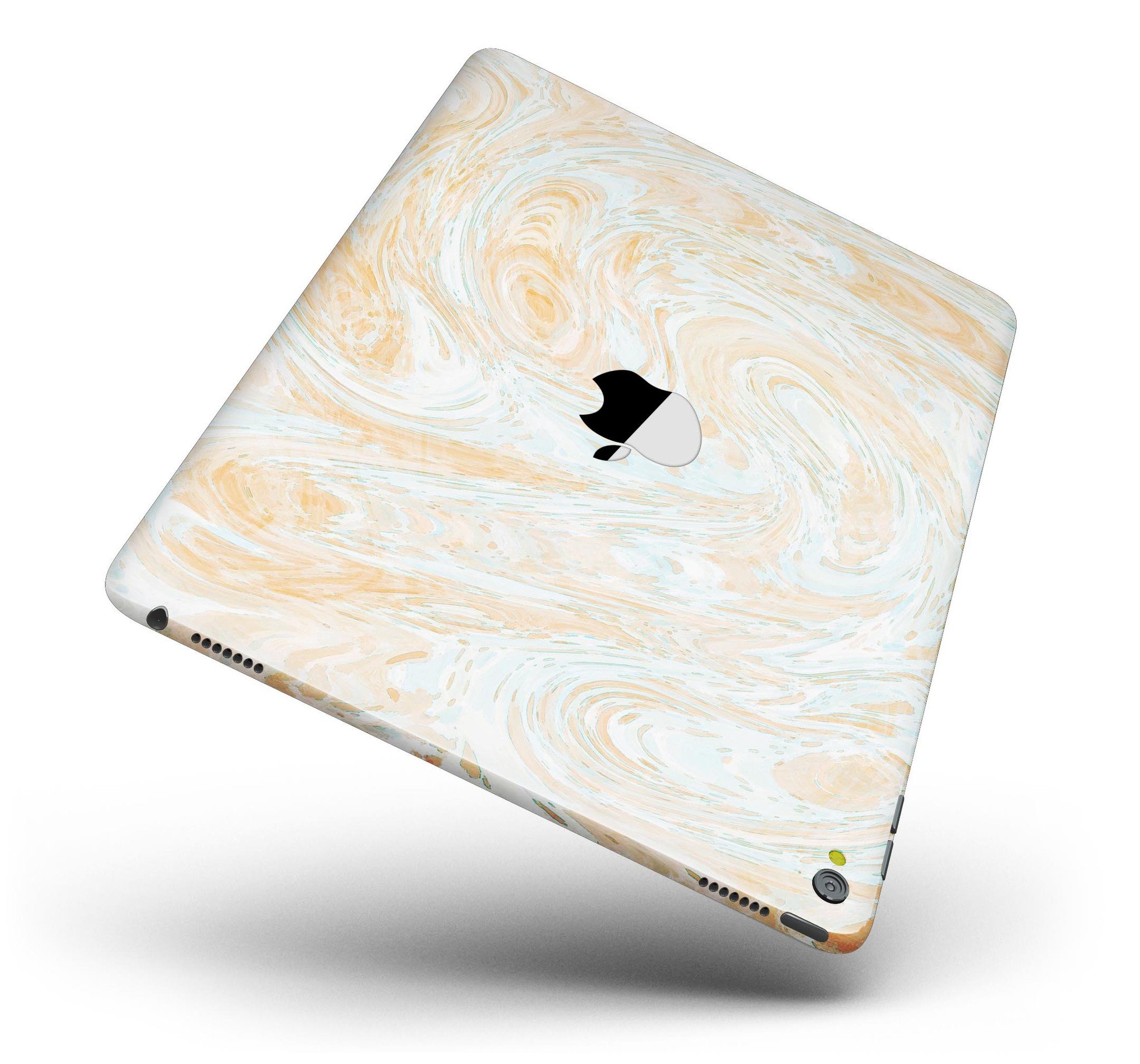 Gold Slate Marble Surface V18 Full Body Skin for iPad Pro, showcasing a stylish marble design with premium vinyl texture.