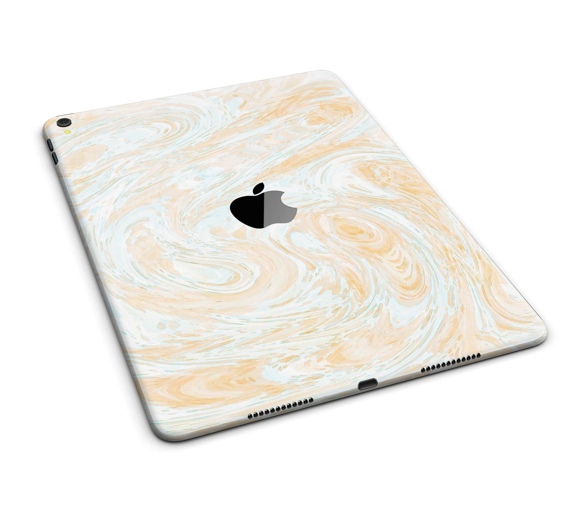 Gold Slate Marble Surface V18 Full Body Skin for iPad Pro, showcasing a stylish marble design with premium vinyl texture.