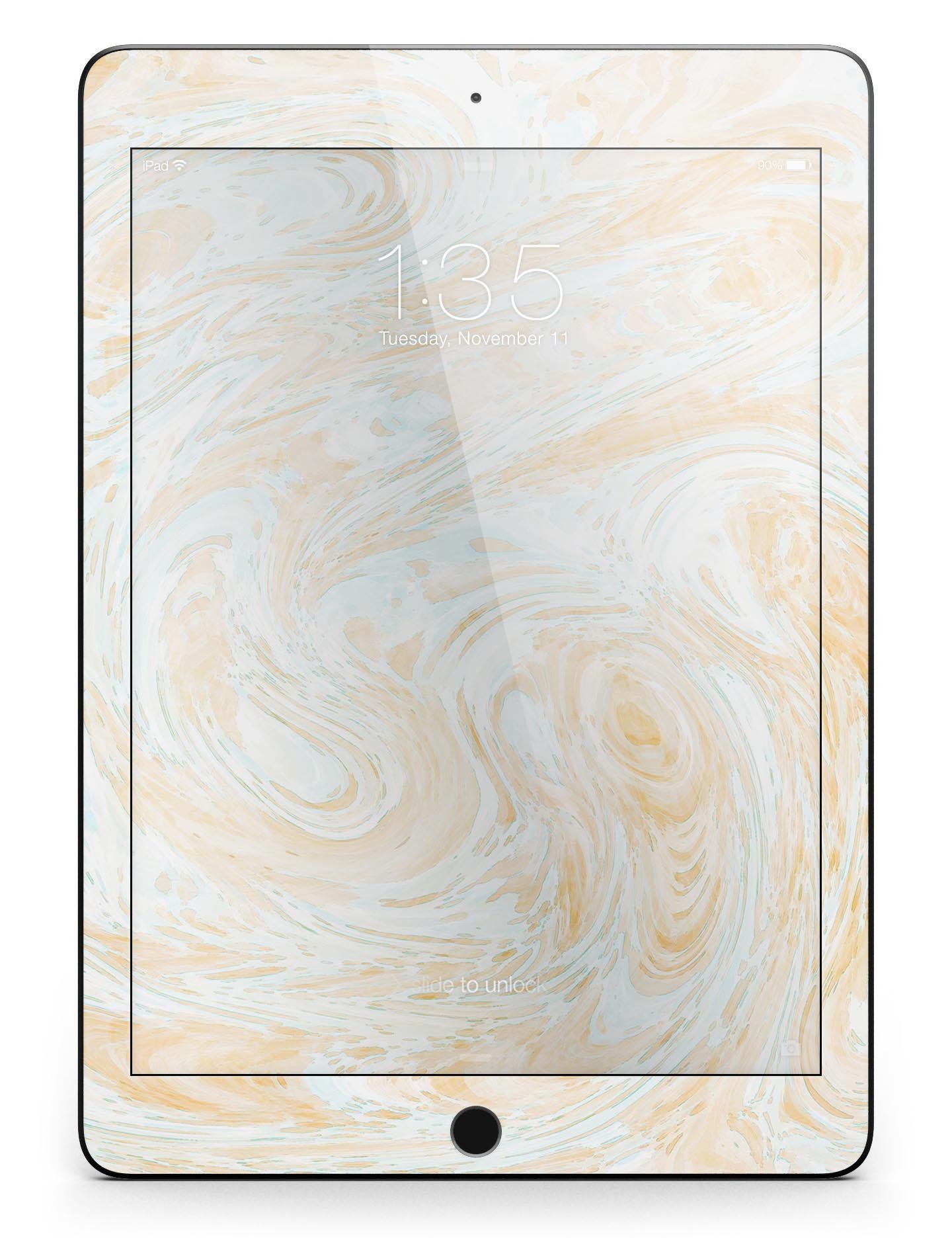 Gold Slate Marble Surface V18 Full Body Skin for iPad Pro, showcasing a stylish marble design with premium vinyl texture.