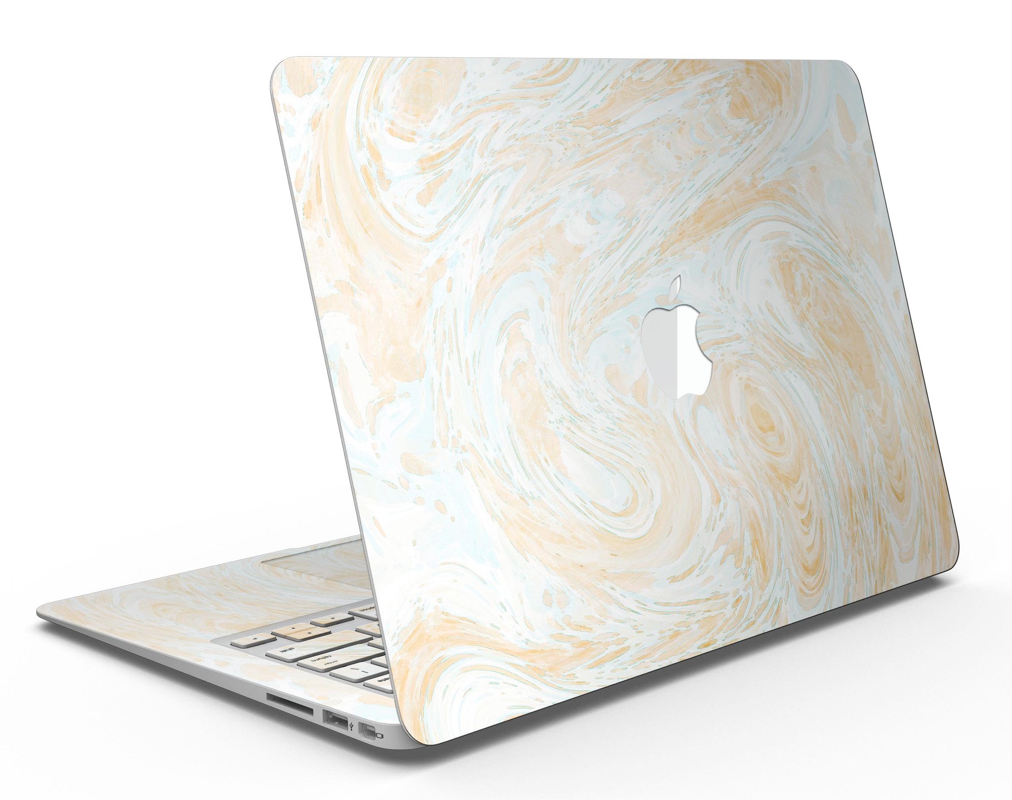 Gold Slate Marble Skin Kit for MacBook Air, showcasing a stylish marble design on a sleek vinyl surface.