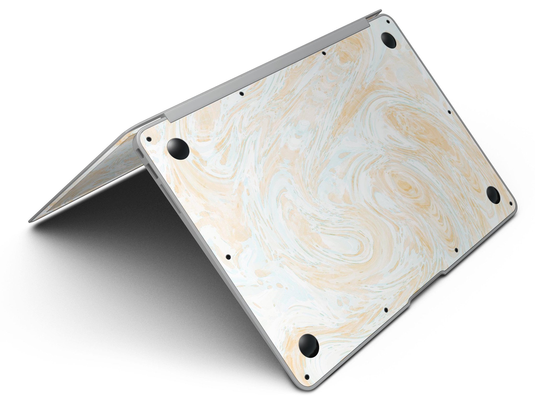 Gold Slate Marble Skin Kit for MacBook Air, showcasing a stylish marble design on a sleek vinyl surface.