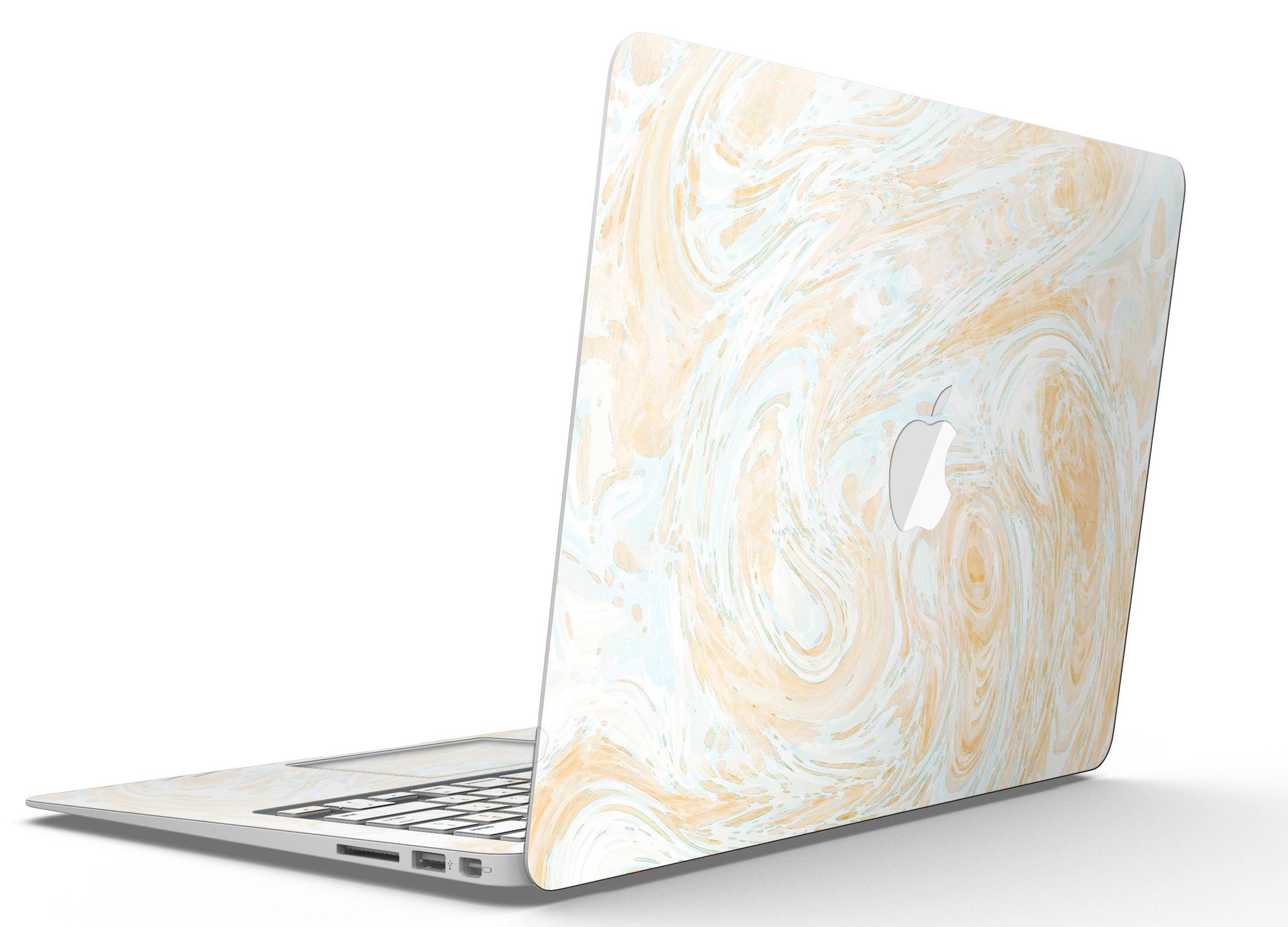 Gold Slate Marble Skin Kit for MacBook Air, showcasing a stylish marble design on a sleek vinyl surface.