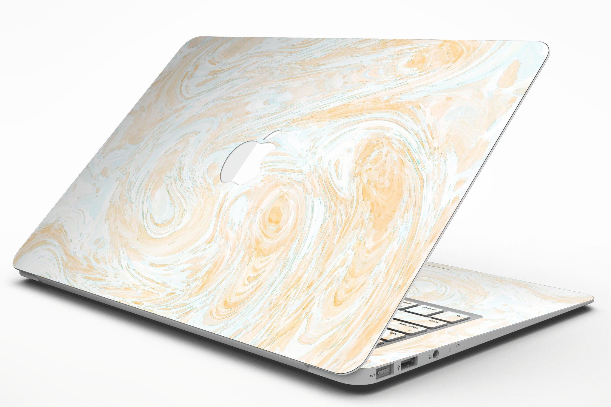 Gold Slate Marble Skin Kit for MacBook Air, showcasing a stylish marble design on a sleek vinyl surface.