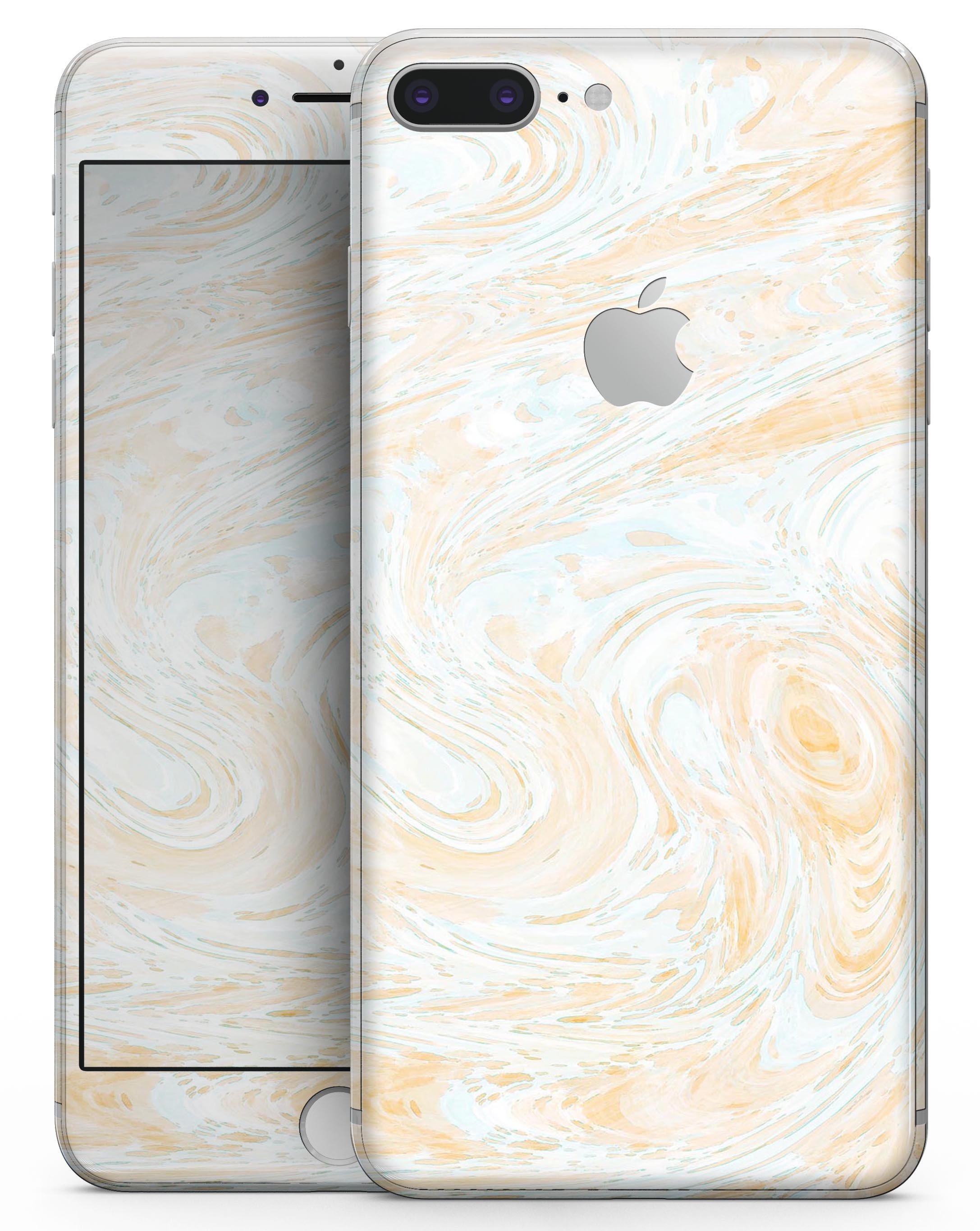 Gold Slate Marble Surface V18 skin for iPhone 8 and 8 Plus, showcasing a stylish marble design with a premium vinyl finish.