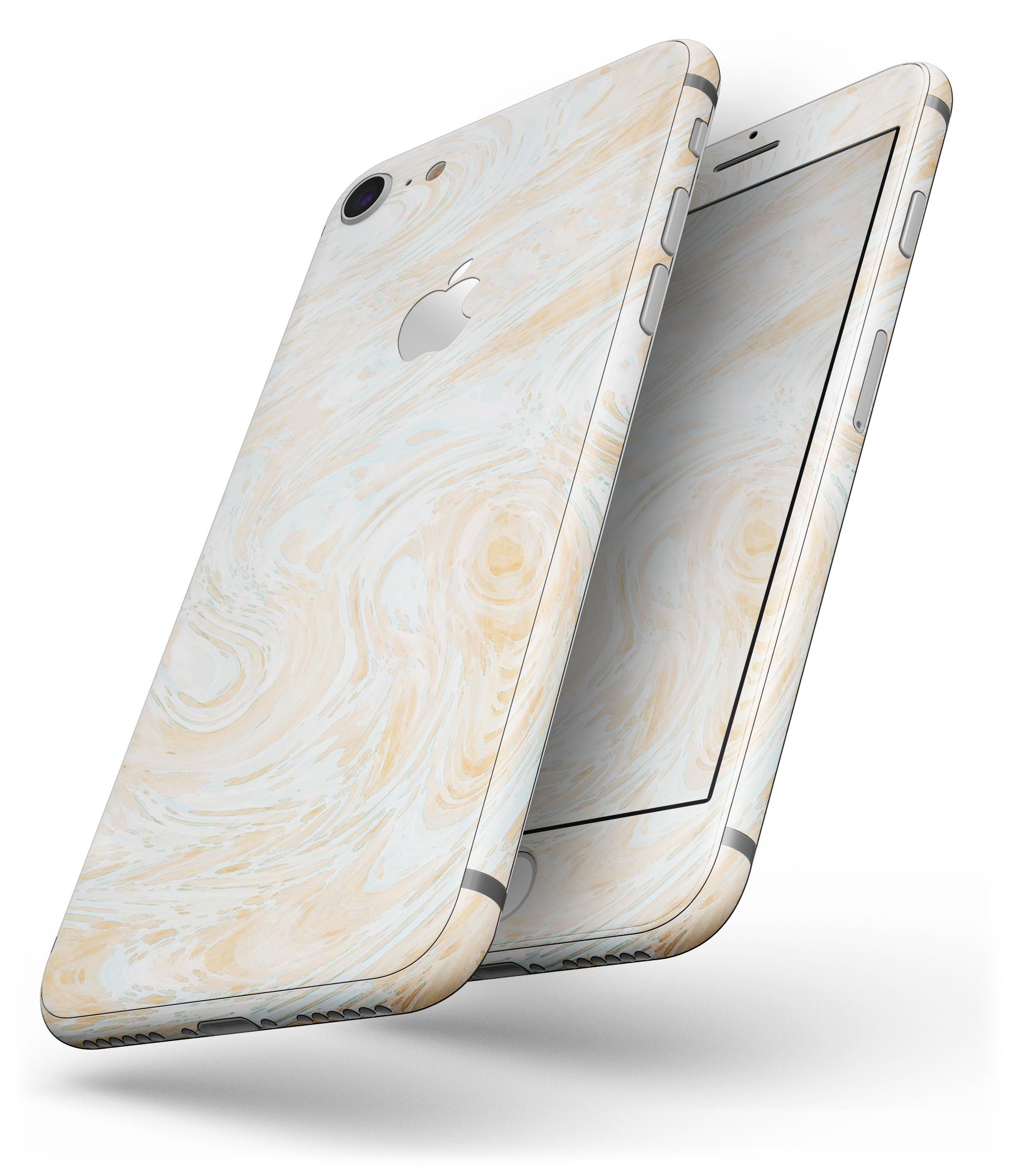 Gold Slate Marble Surface V18 skin for iPhone 8 and 8 Plus, showcasing a stylish marble design with a premium vinyl finish.