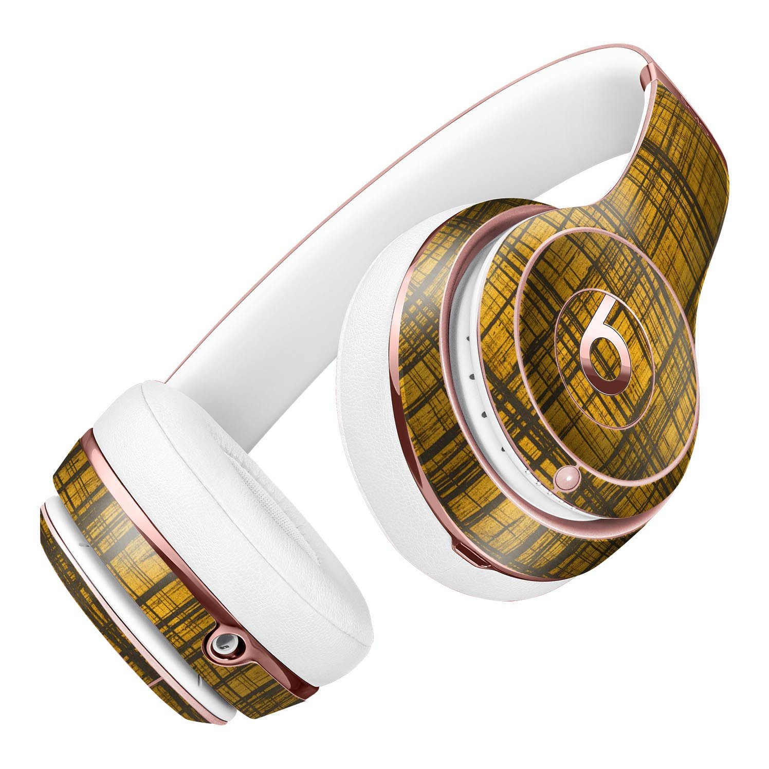 Gold Standard Plaid Full-Body Skin Kit for Beats by Dre Solo 3, showcasing a stylish plaid design that fits perfectly on the headphones.