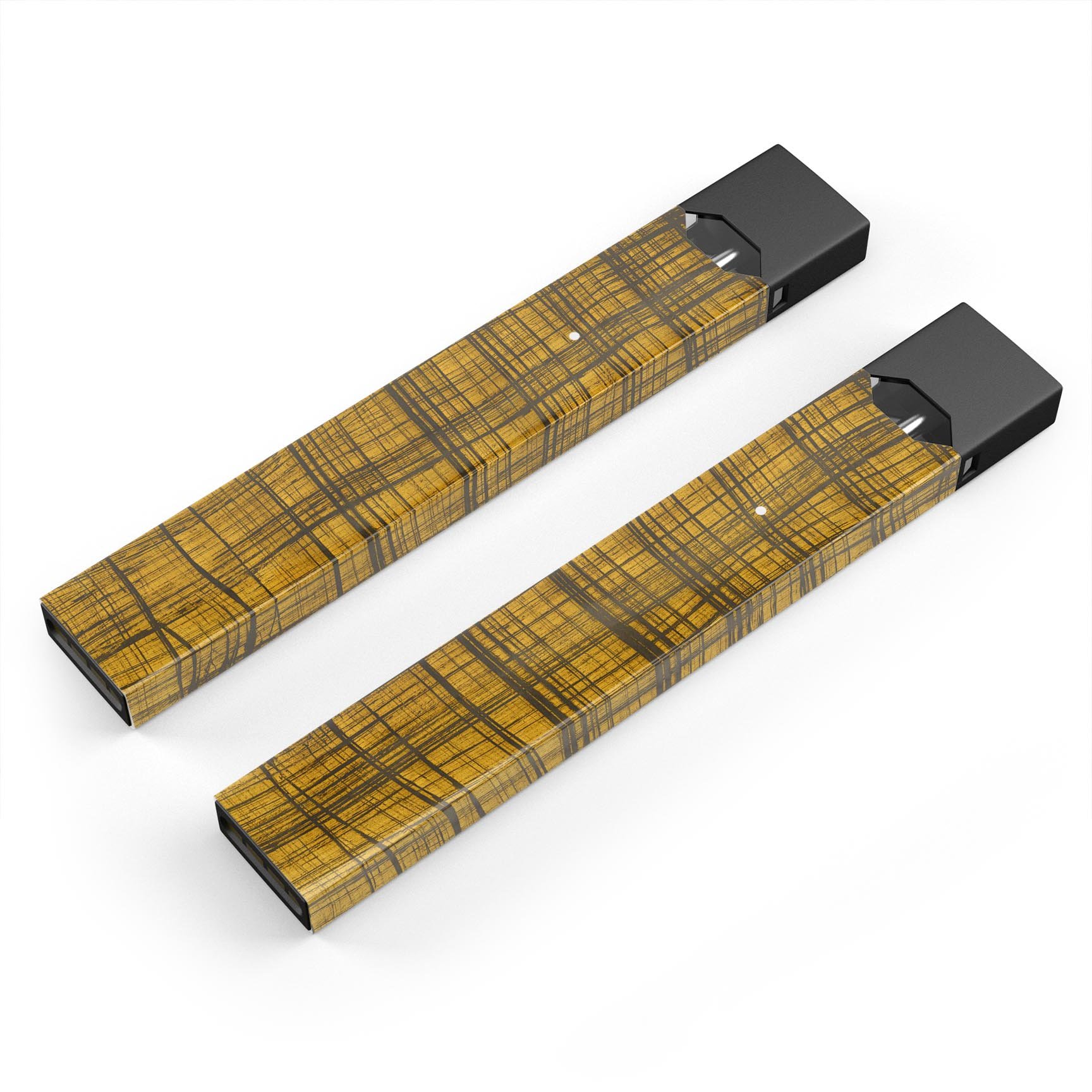 Gold Standard Plaid skin-wrap sticker designed for JUUL vaping device, featuring a stylish plaid pattern and precision cut for a perfect fit.