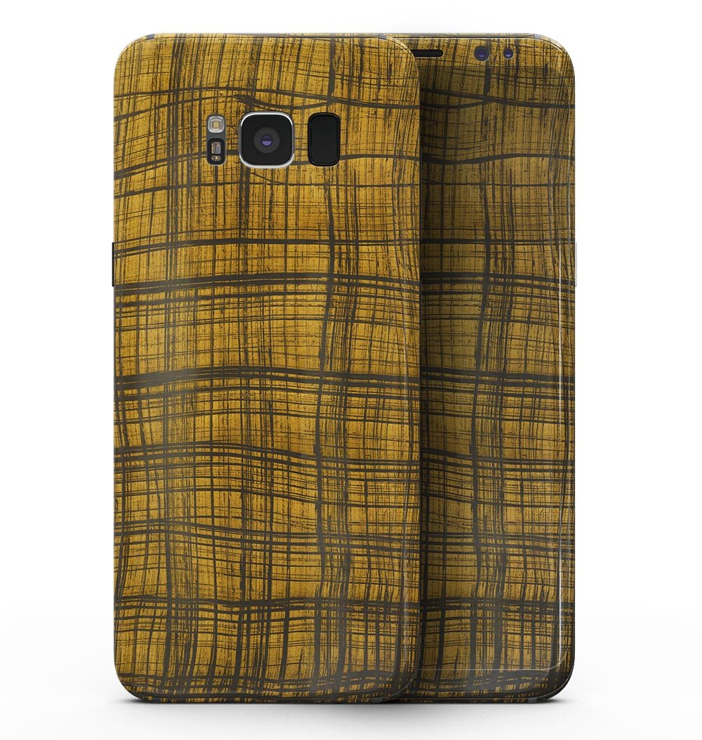 Gold Standard Plaid skin kit for Samsung Galaxy S8, showcasing a stylish plaid design with a premium vinyl finish.