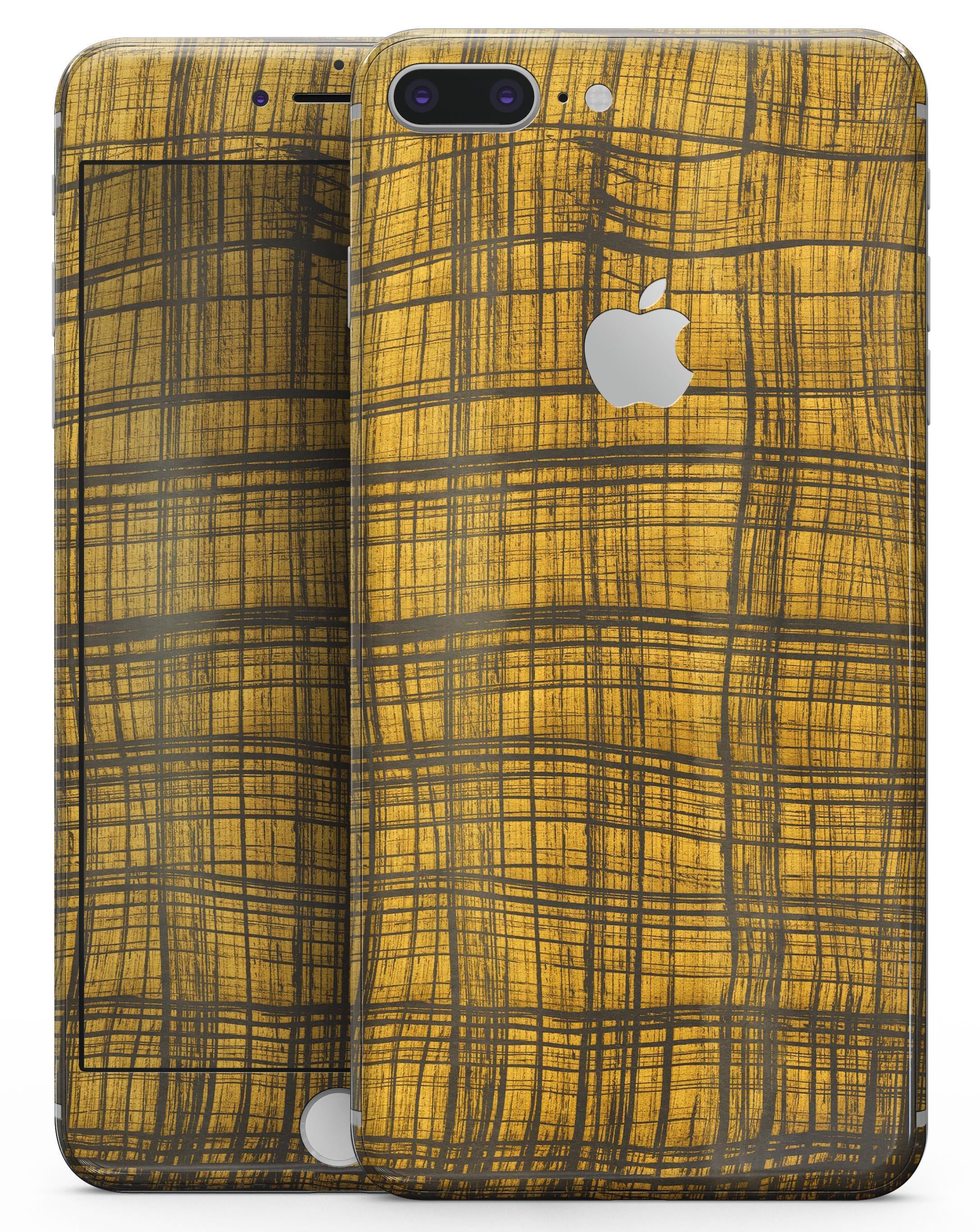 Gold Standard Plaid skin for iPhone 8 and 8 Plus, showcasing a stylish plaid design on a sleek vinyl surface.