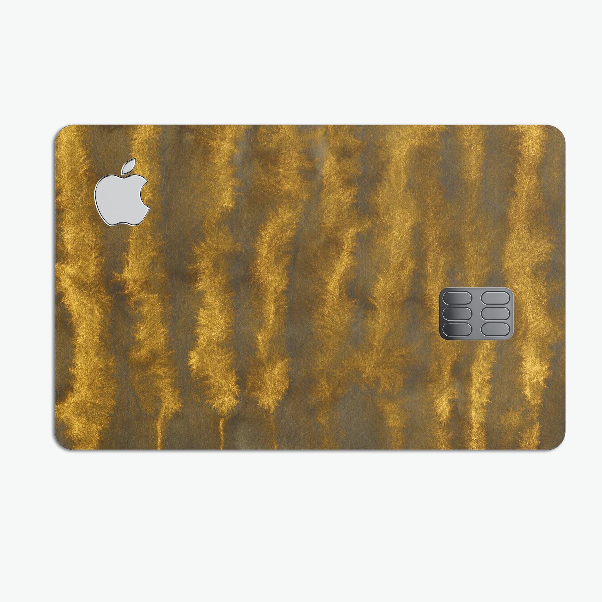 Gold Standard WaterColor Brushed V3 decal for Apple Card, showcasing premium vinyl design and finishes.