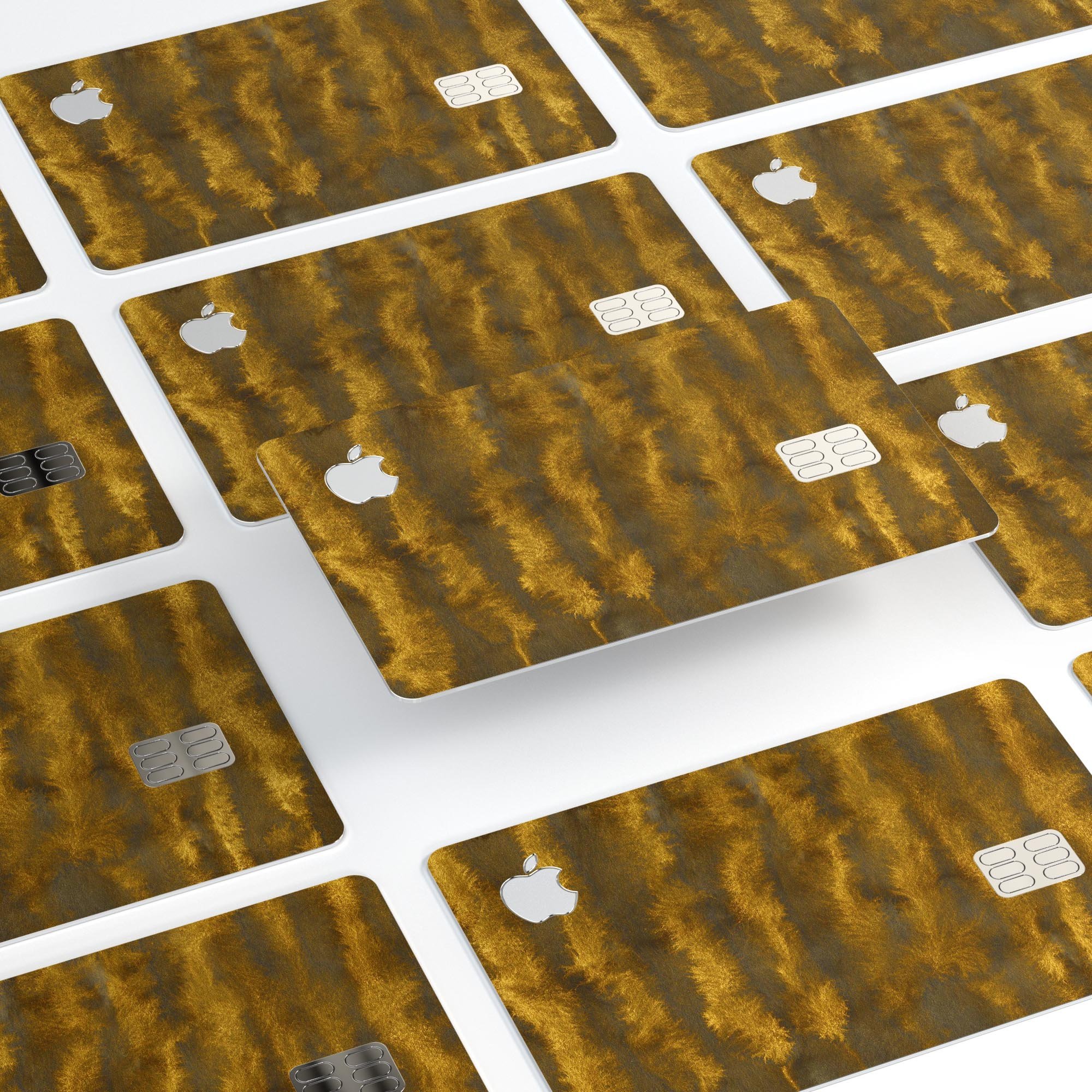 Gold Standard WaterColor Brushed V3 decal for Apple Card, showcasing premium vinyl design and finishes.