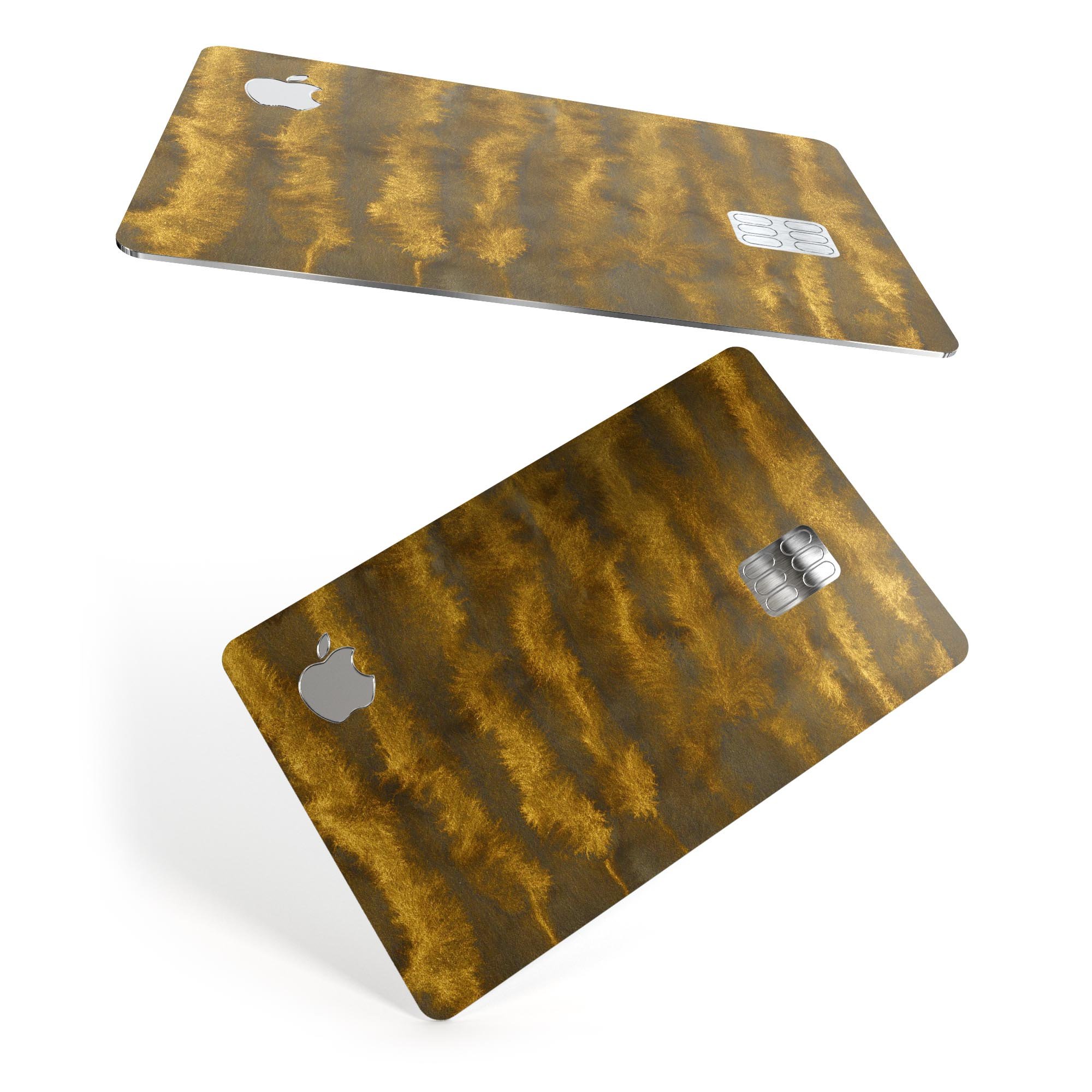 Gold Standard WaterColor Brushed V3 decal for Apple Card, showcasing premium vinyl design and finishes.