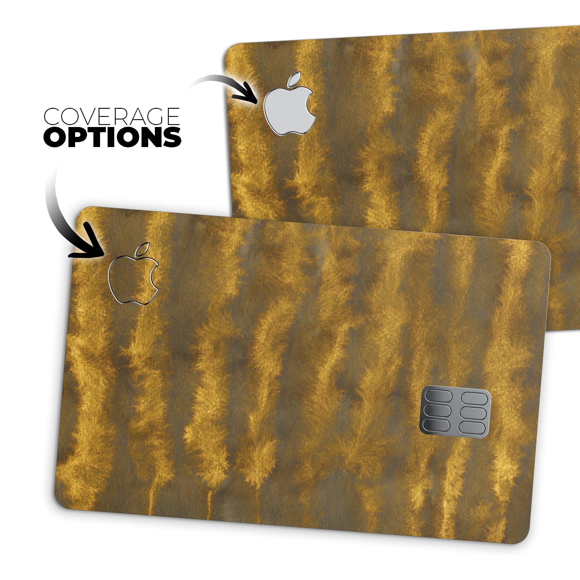 Gold Standard WaterColor Brushed V3 decal for Apple Card, showcasing premium vinyl design and finishes.