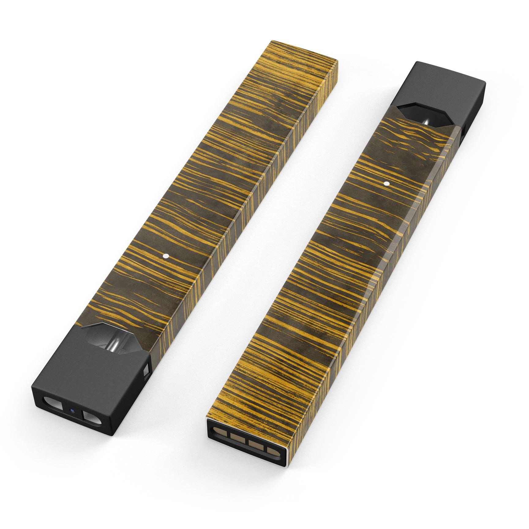 Gold Standard ZebraWood V2 skin-wrap for JUUL device, featuring a stylish zebra wood design and precision cut for a perfect fit.