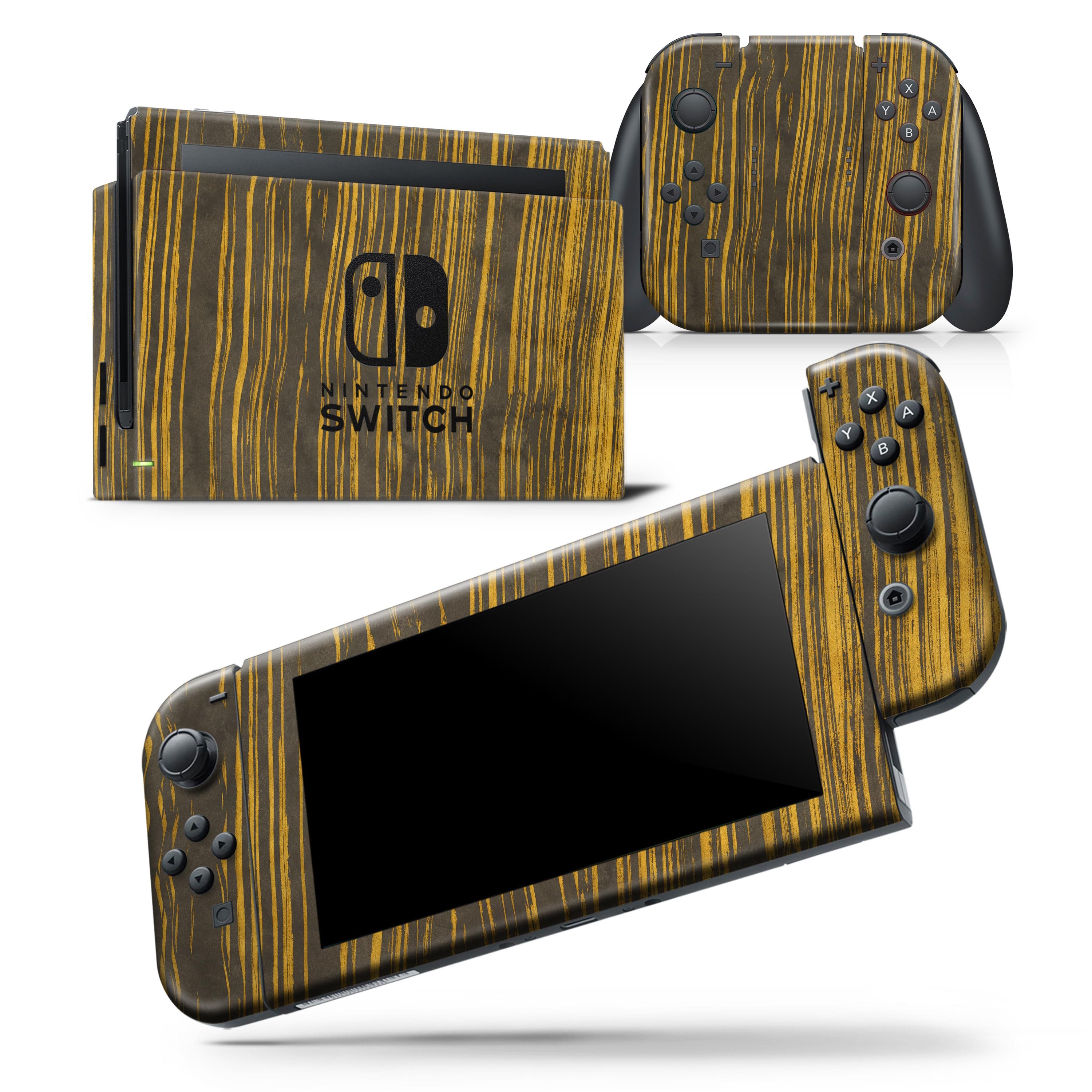 Gold Standard ZebraWood V2 skin wrap decal for Nintendo Switch Lite, showcasing a stylish wood grain design.