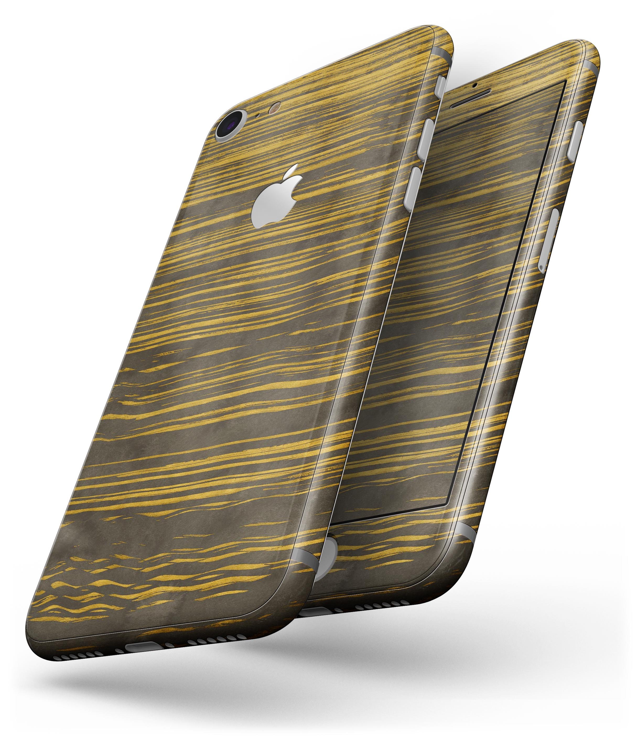 Gold Standard ZebraWood V2 skin-kit for iPhone 8 and 8 Plus, showcasing a stylish wood grain design.