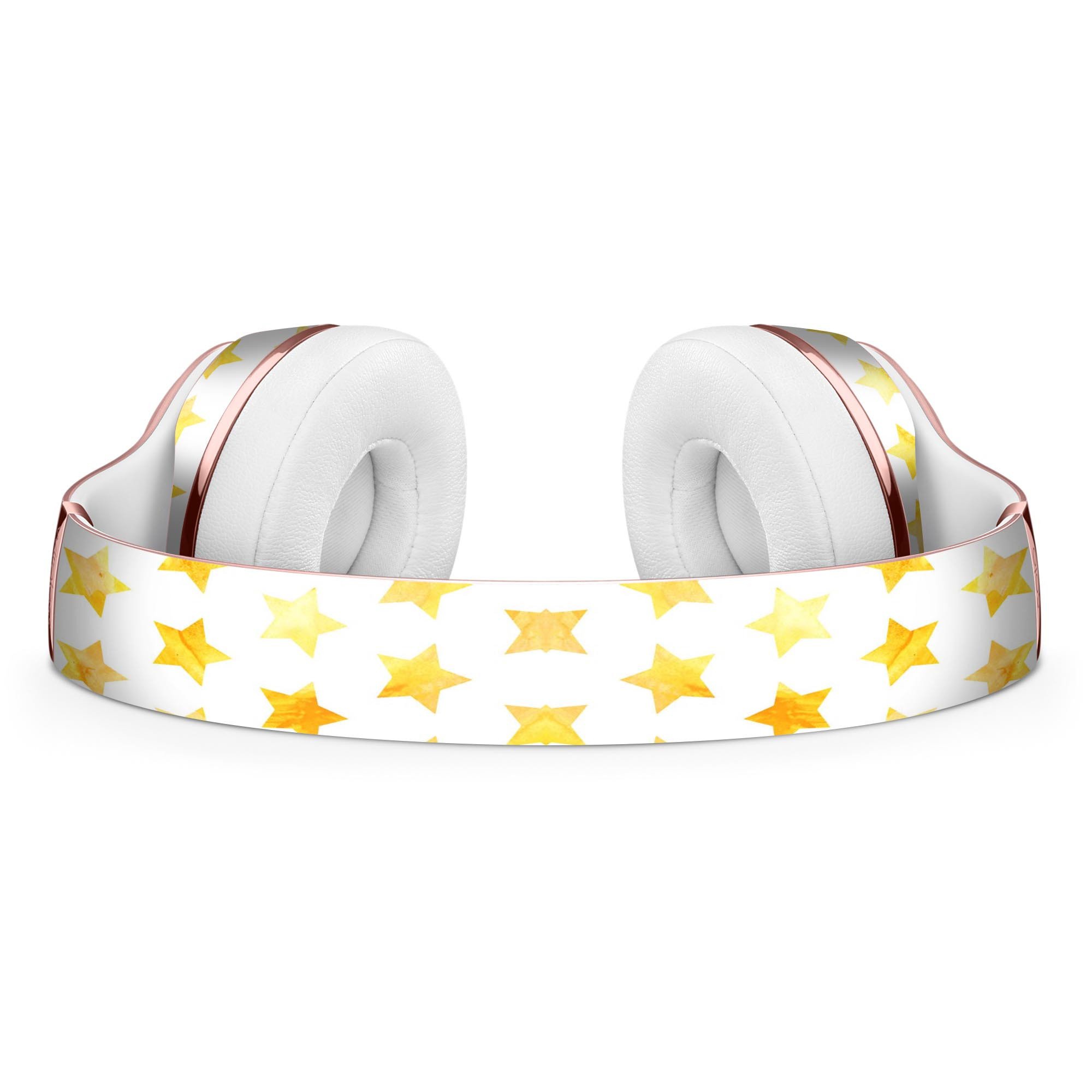 Gold Watercolor Stars Full-Body Skin Kit designed for Beats by Dre Solo 3 Wireless Headphones, showcasing vibrant colors and intricate star patterns.