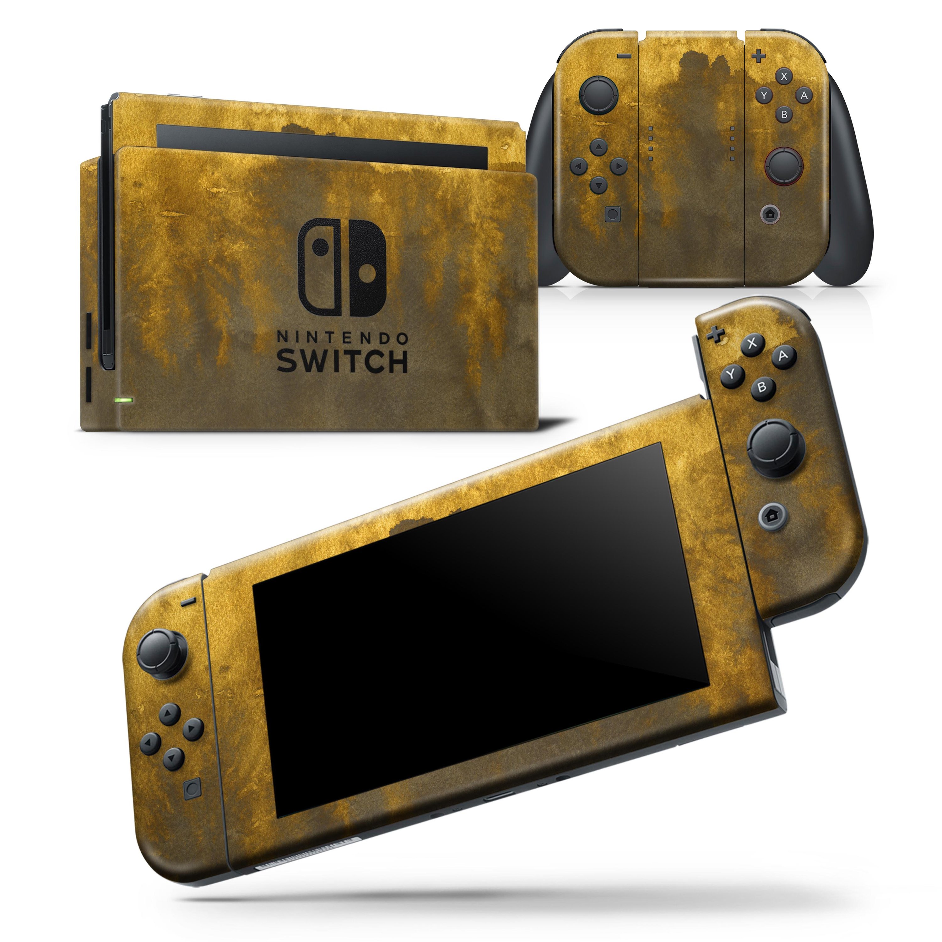 Golden Avalanche skin wrap decal for Nintendo Switch Lite, featuring a vibrant design that enhances the console's appearance while providing protection.