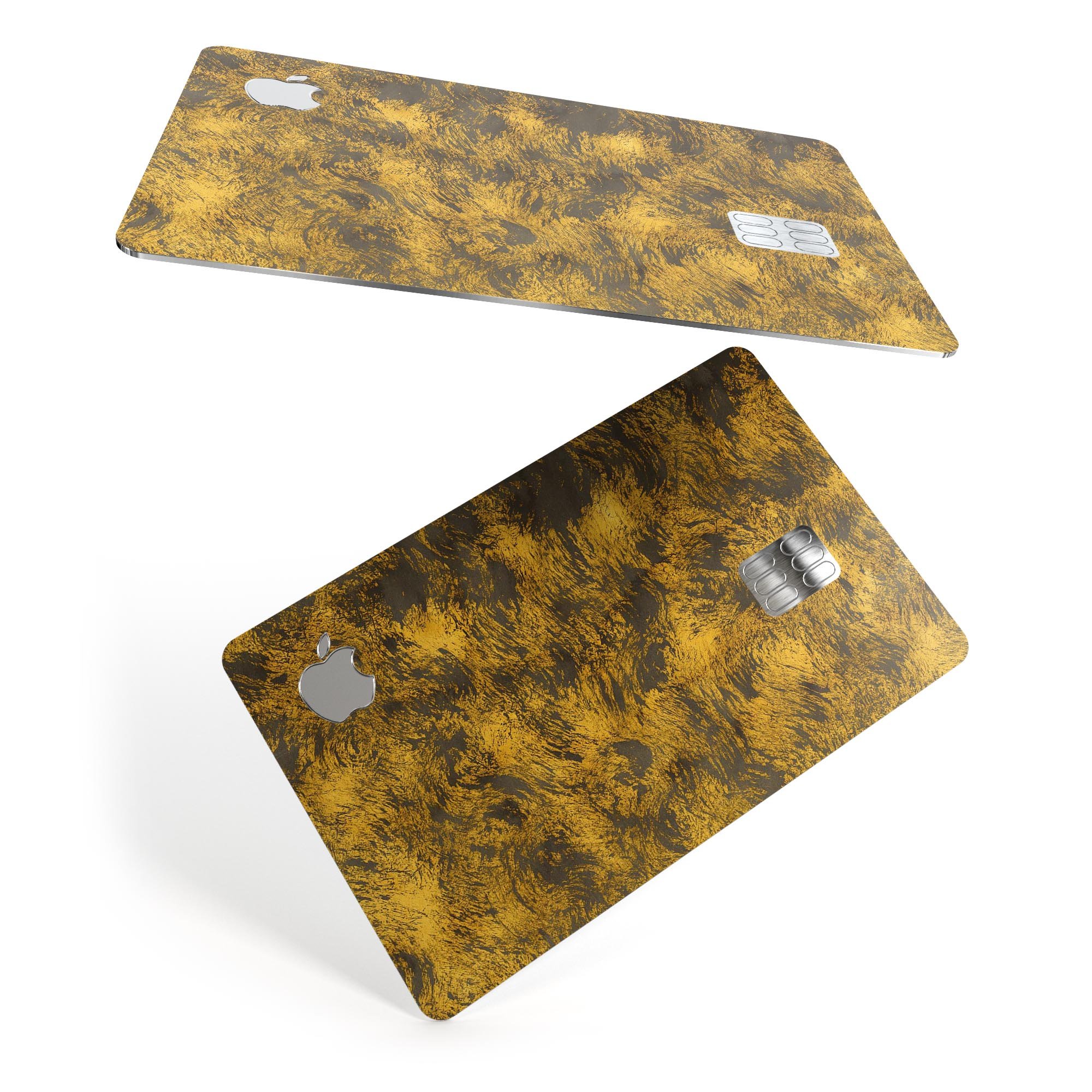 Golden Brush Fire V1 decal skin for Apple Card, showcasing premium vinyl design with a glossy finish.