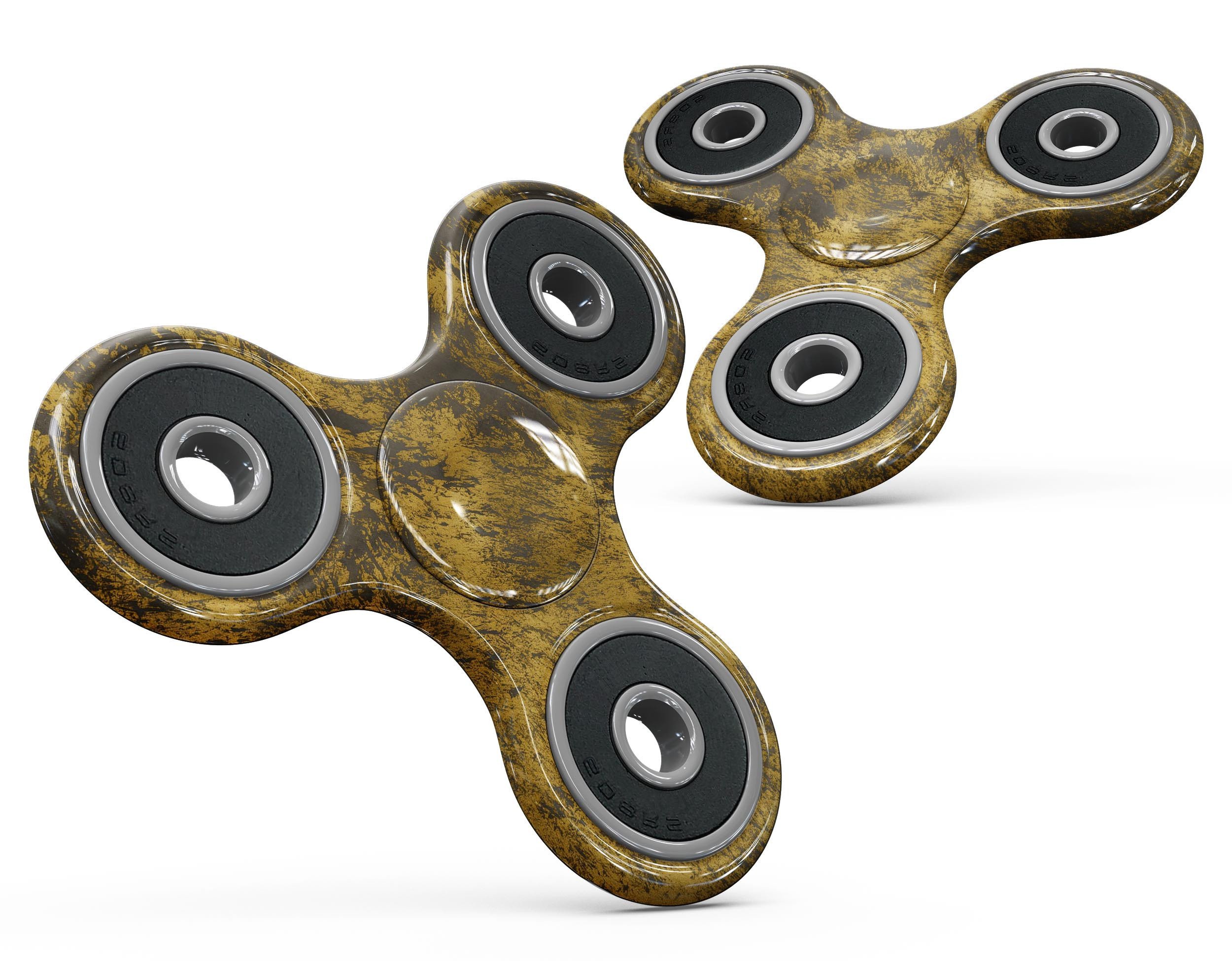 Golden Brush Fire V2 Full-Body Skin-Kit for fidget spinner, showcasing vibrant colors and a sleek design.