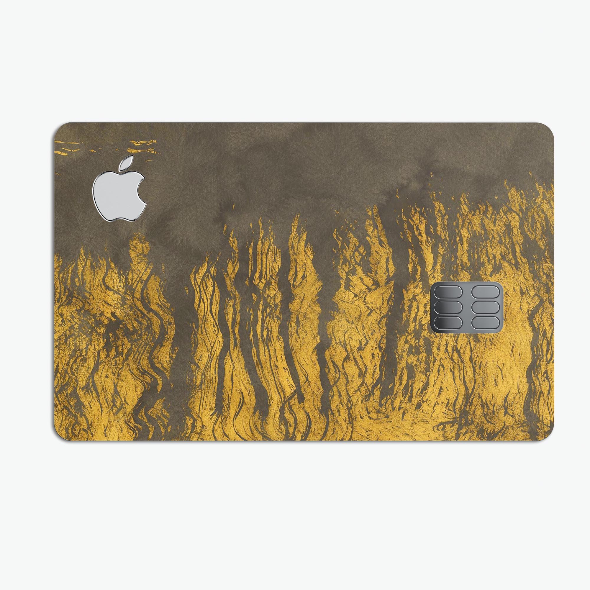 Golden Burnt Ramen V2 decal skin for Apple Card, showcasing premium vinyl design with a glossy finish.