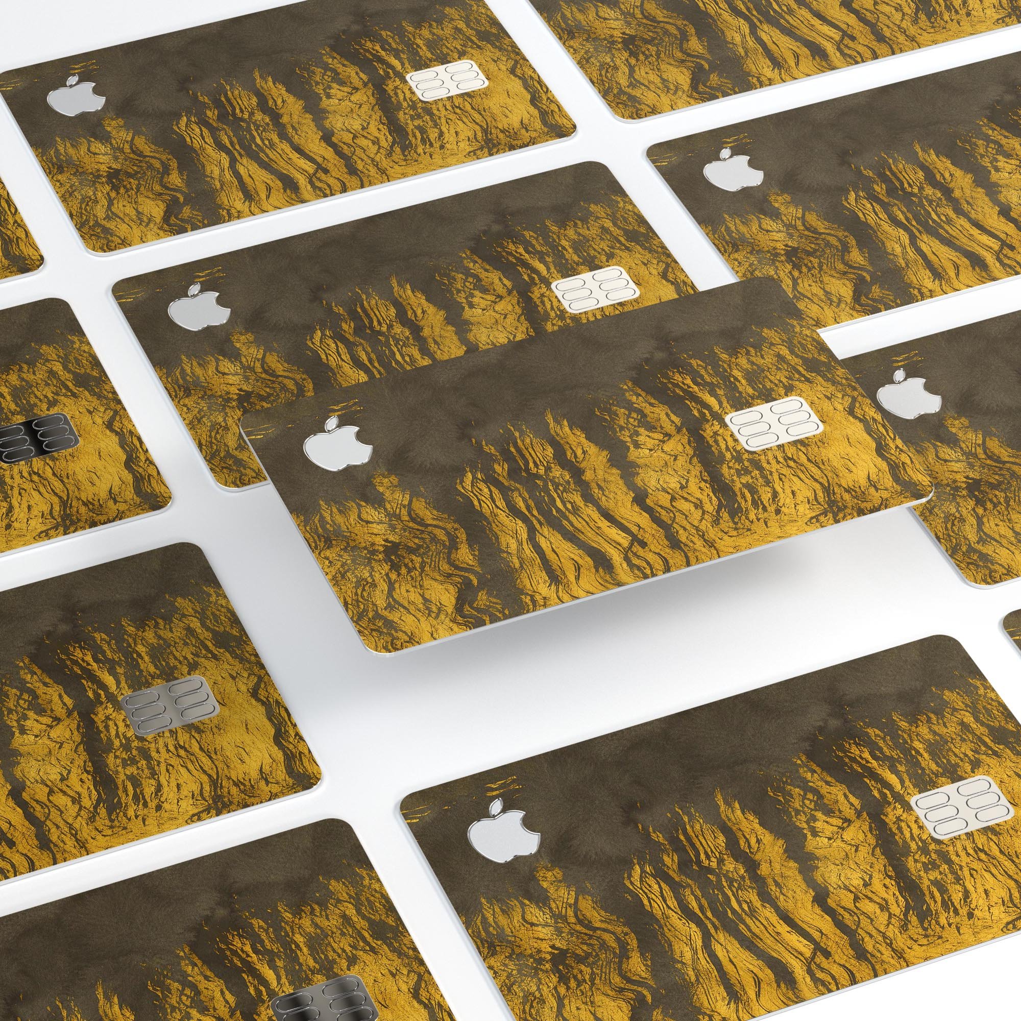 Golden Burnt Ramen V2 decal skin for Apple Card, showcasing premium vinyl design with a glossy finish.